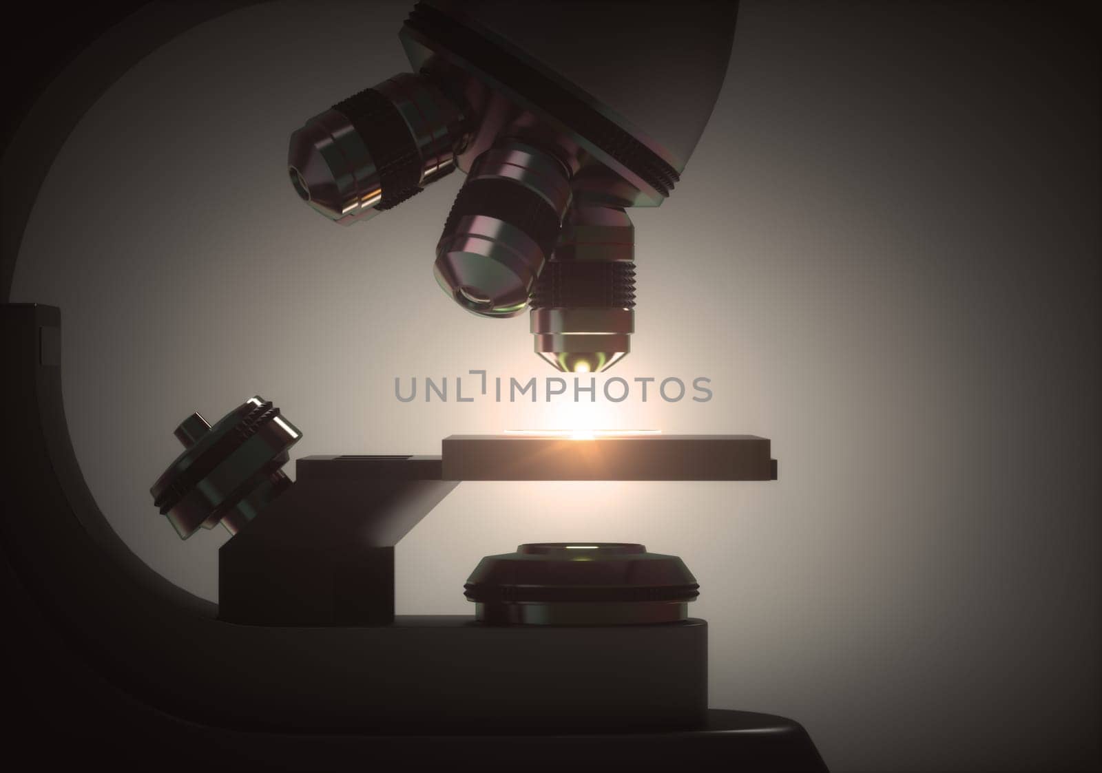 Optical electron microscope. Laboratory instrument with clipping path included.