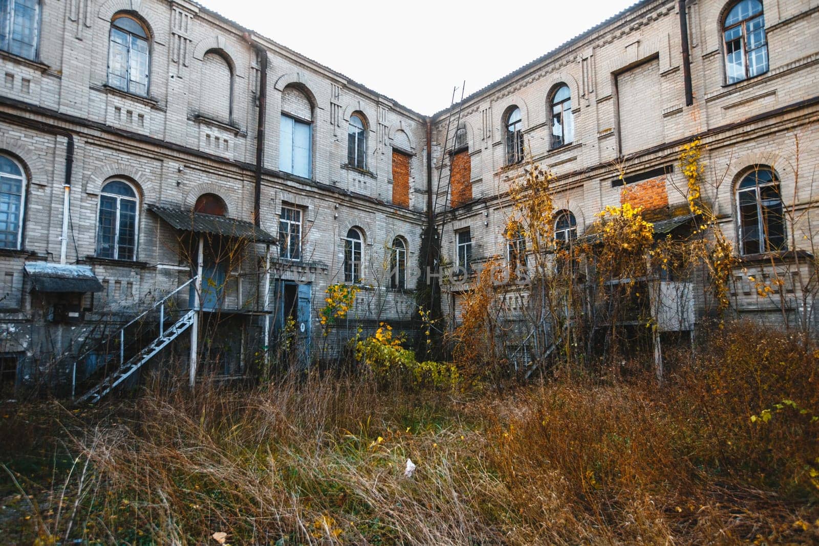 View of the old yard of the abandoned surrender