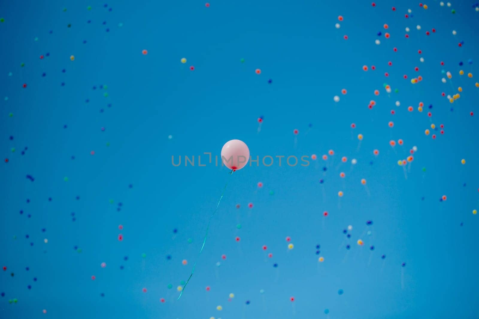 Festive balls in the blue sky. Festive balls in the blue sky.