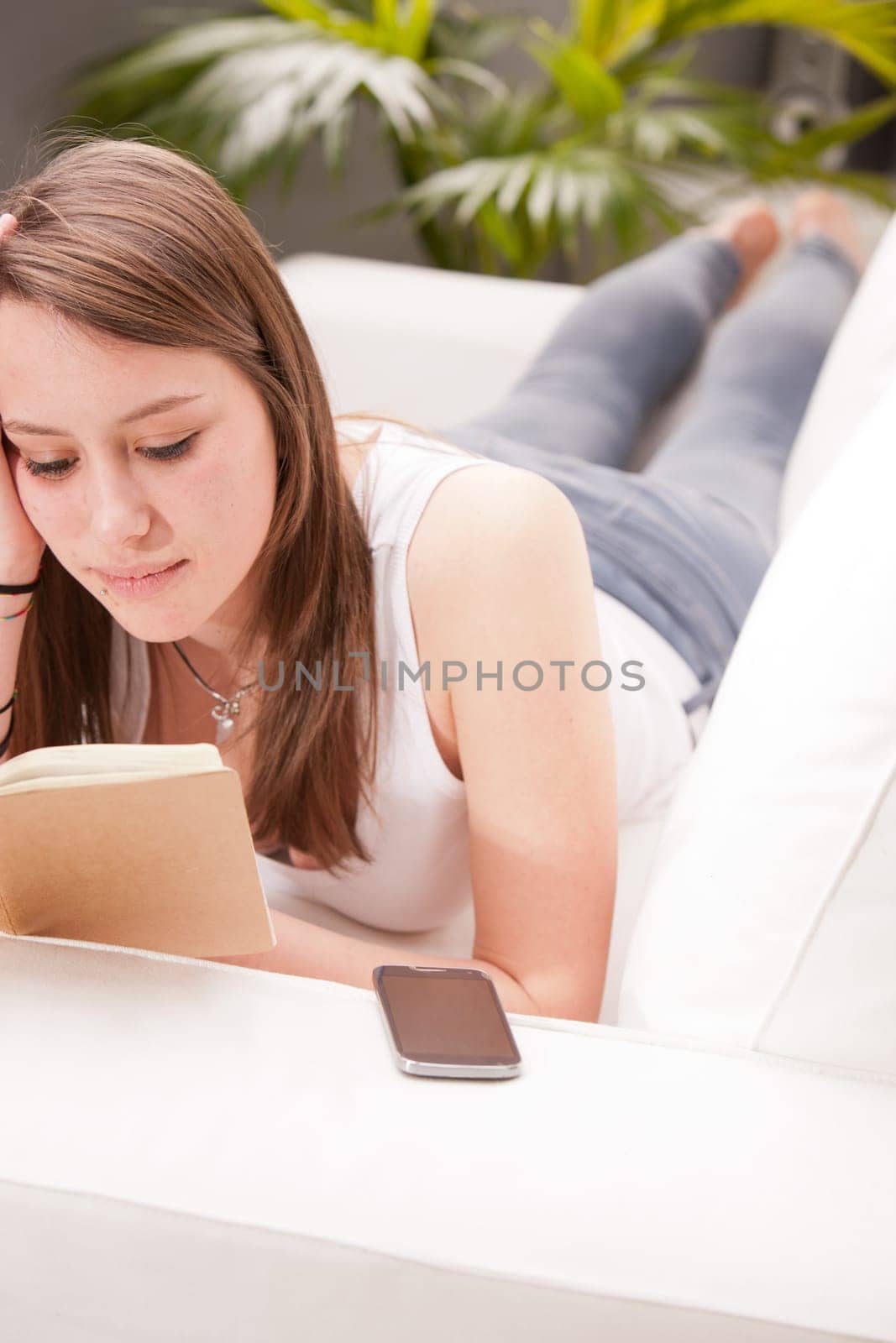 young white girl hard working on her own education