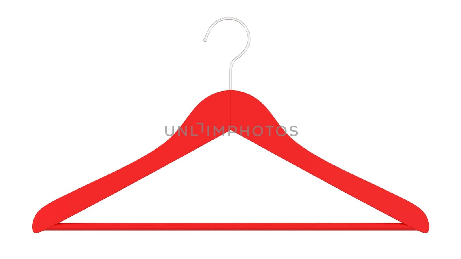 Single cloth hanger. 3d illustration isolated on white background