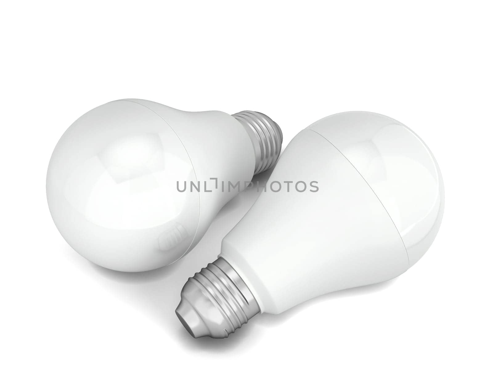 Led light bulb. 3d illustration isolated on white background