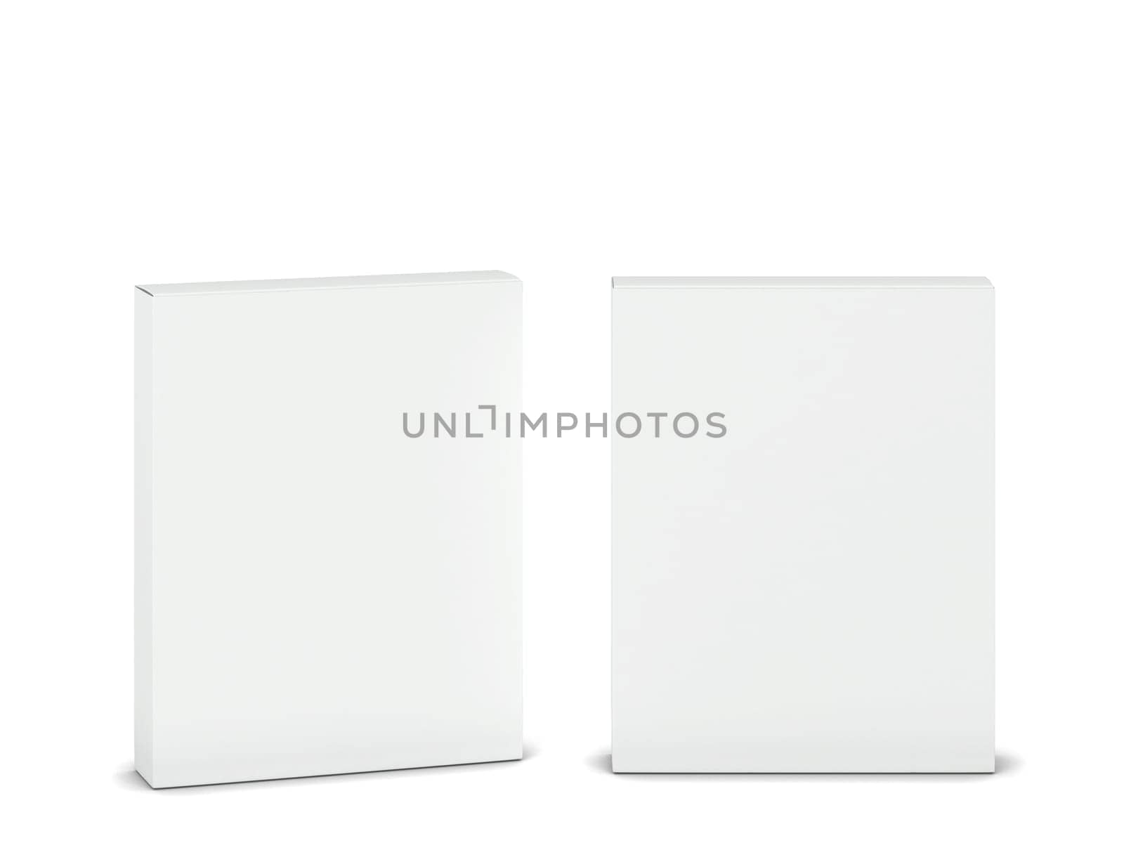 Blank cardboard box mockup. 3d illustration isolated on white background