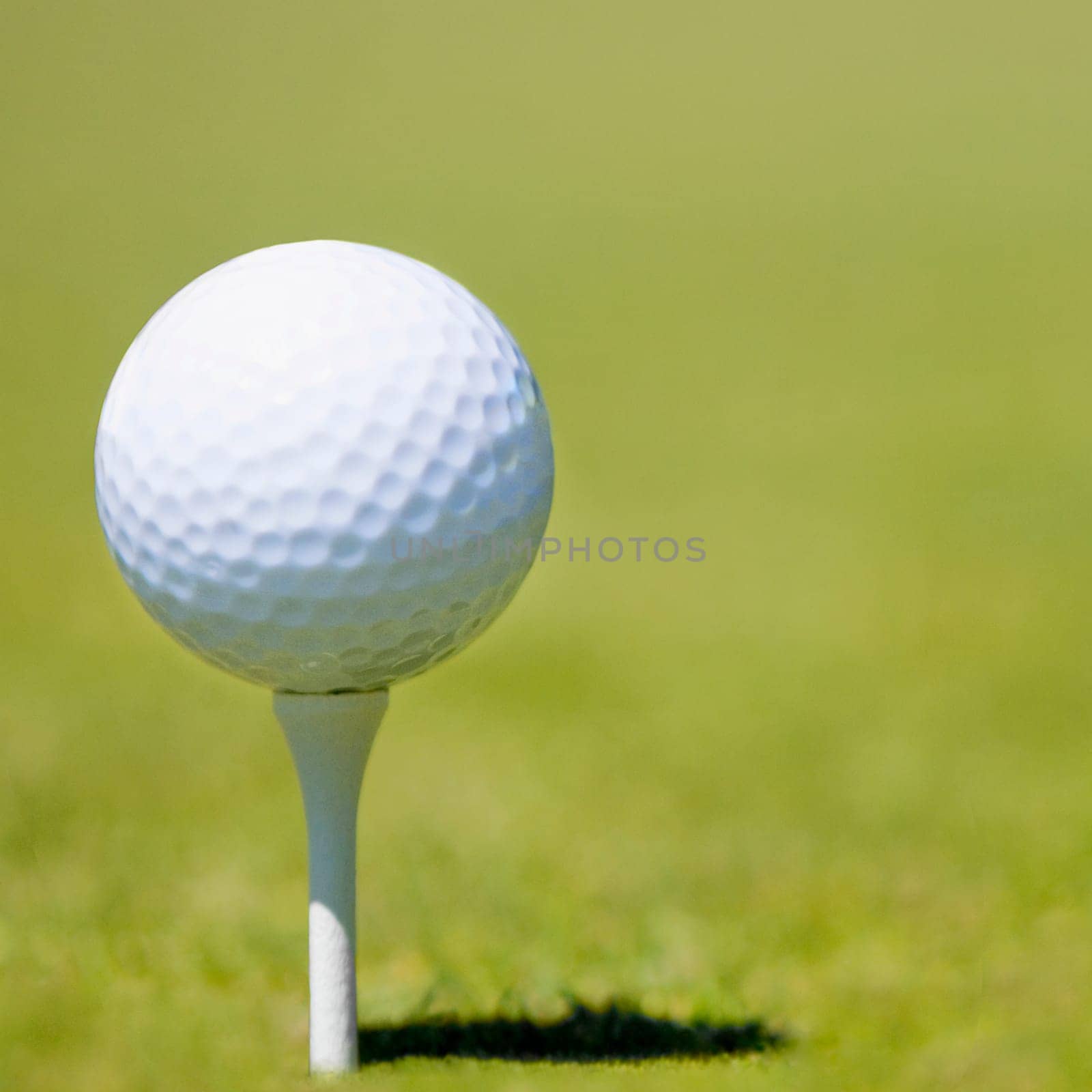 Close-up of a golf ball on a tee