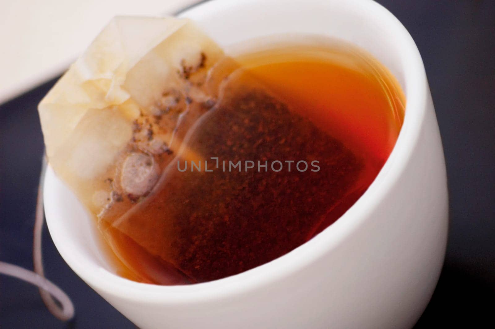High angle view of a cup of tea
