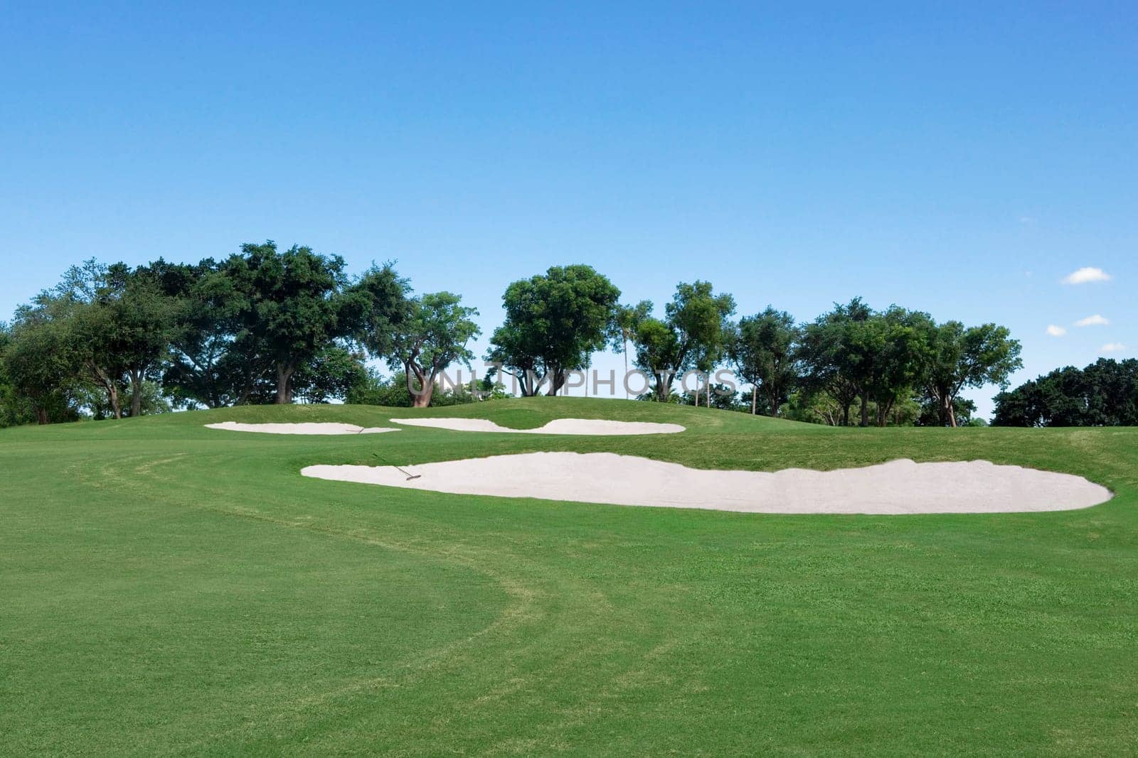 Sand trap in a golf course