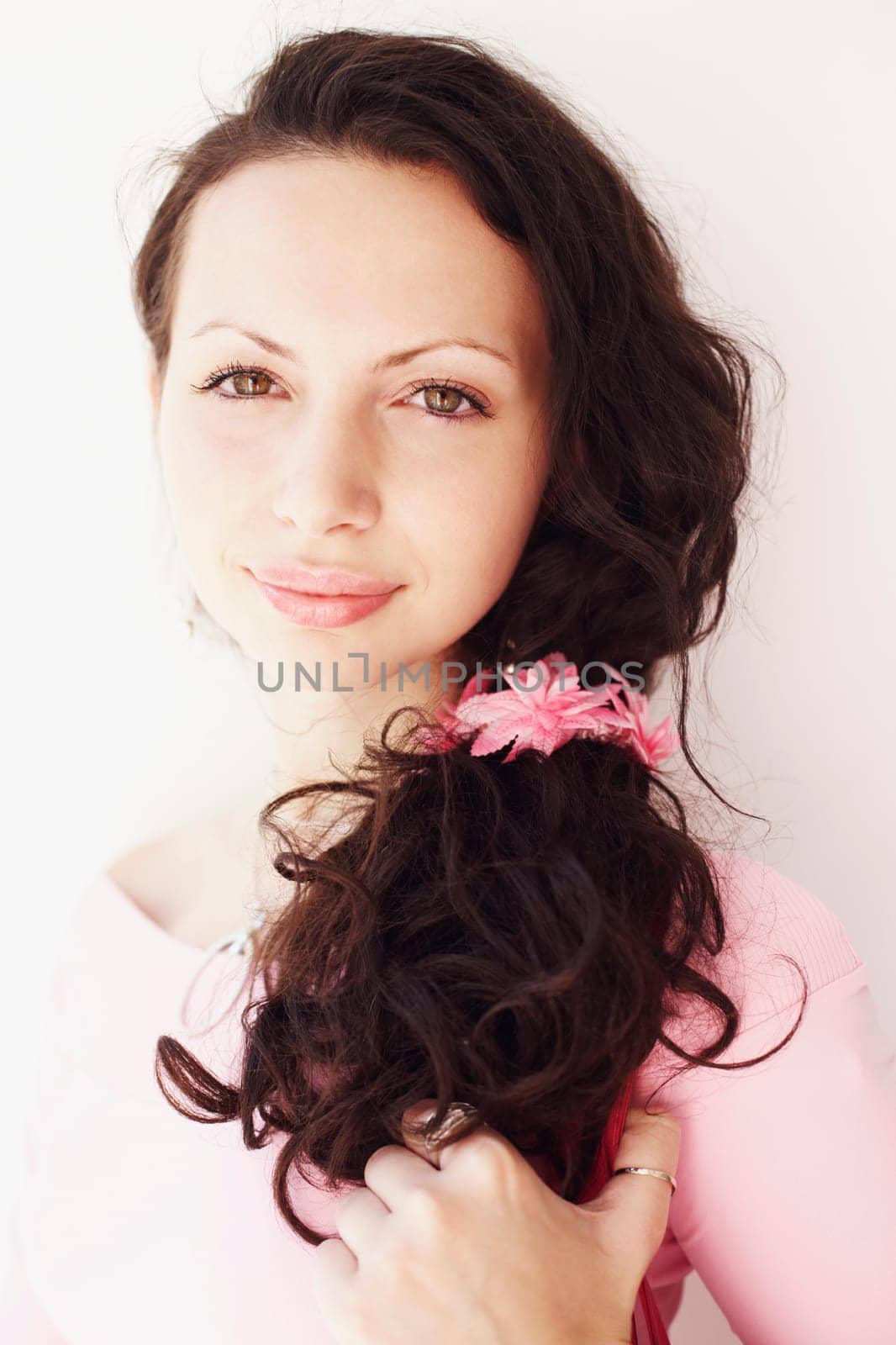 Portrait of a young woman grinning