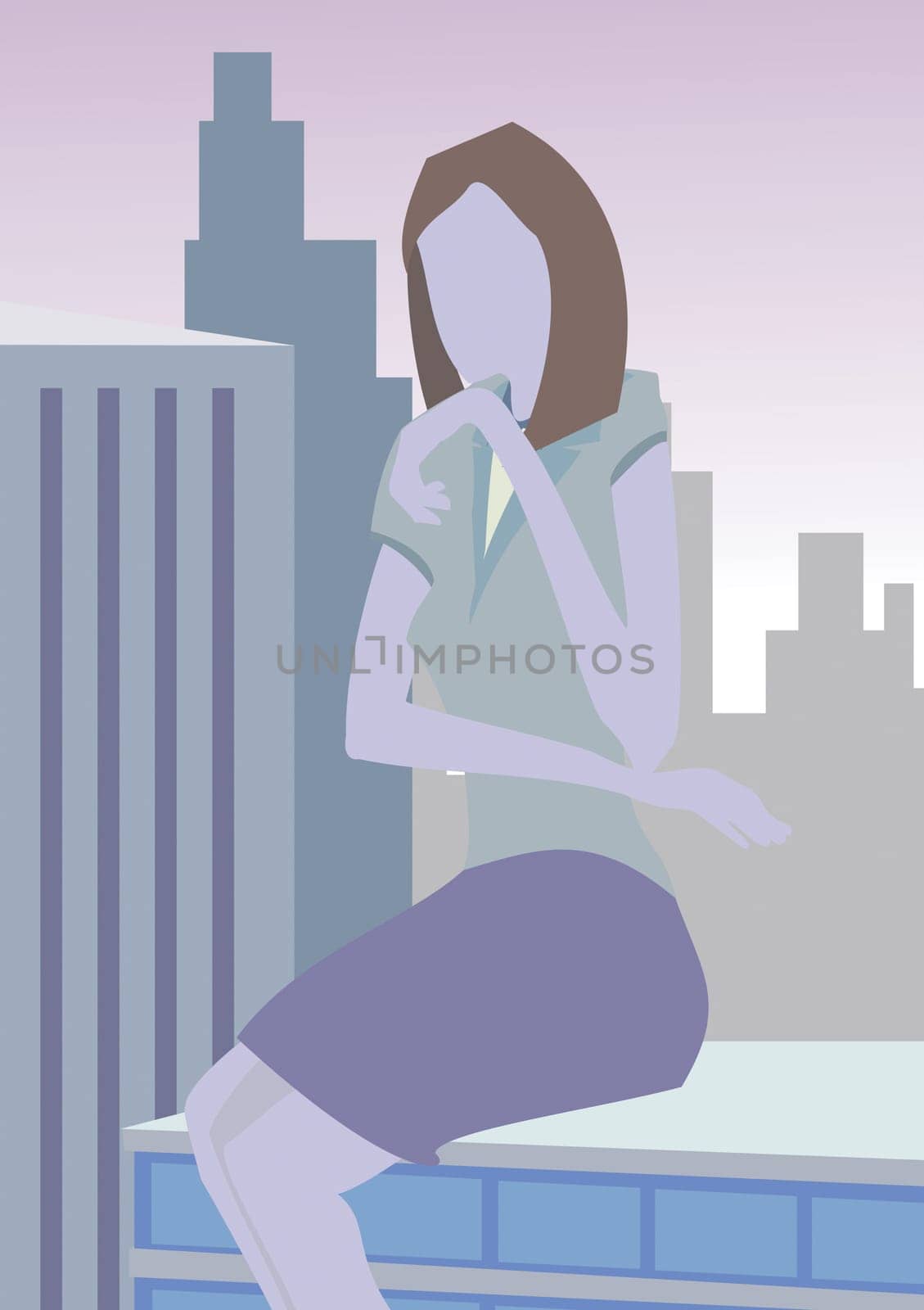 Close-up of a businesswoman sitting with her hand on chin