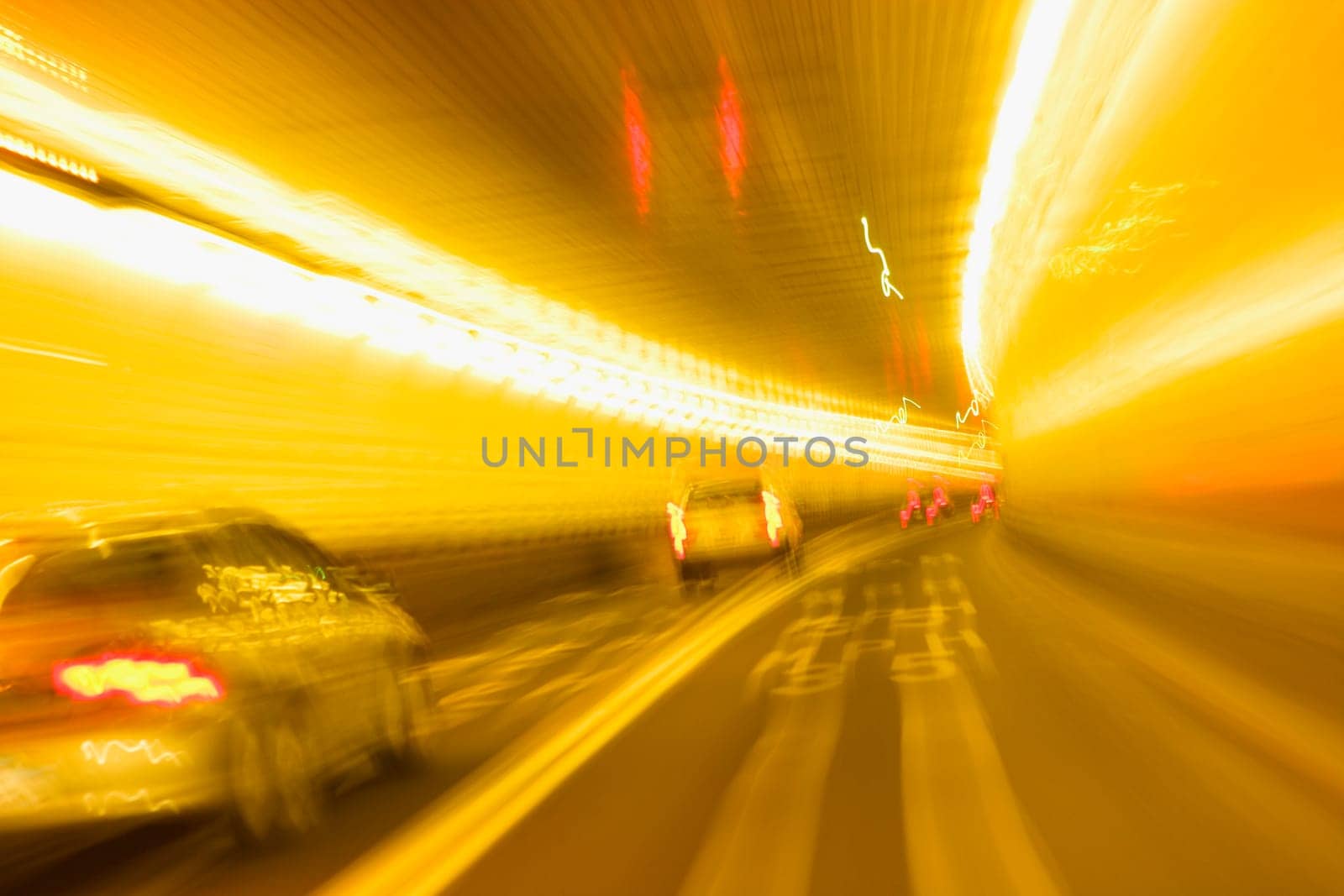 Vehicles moving in a tunnel, New York City, New York State, USA