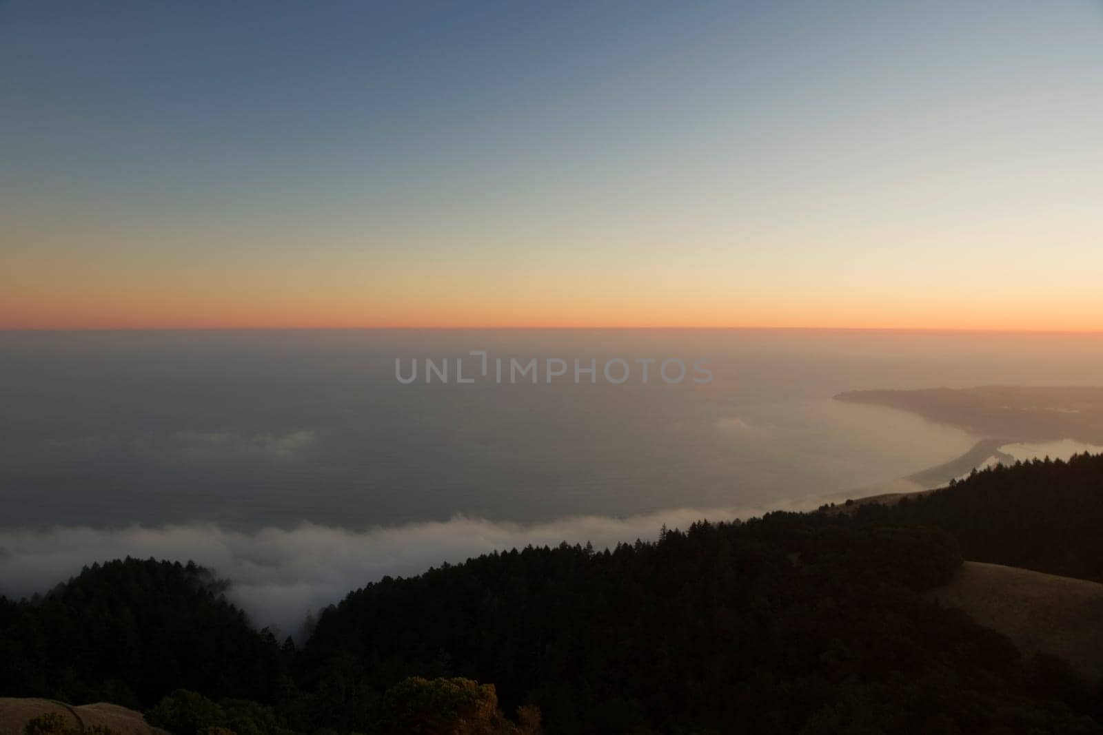 Panoramic view of the sea at dusk