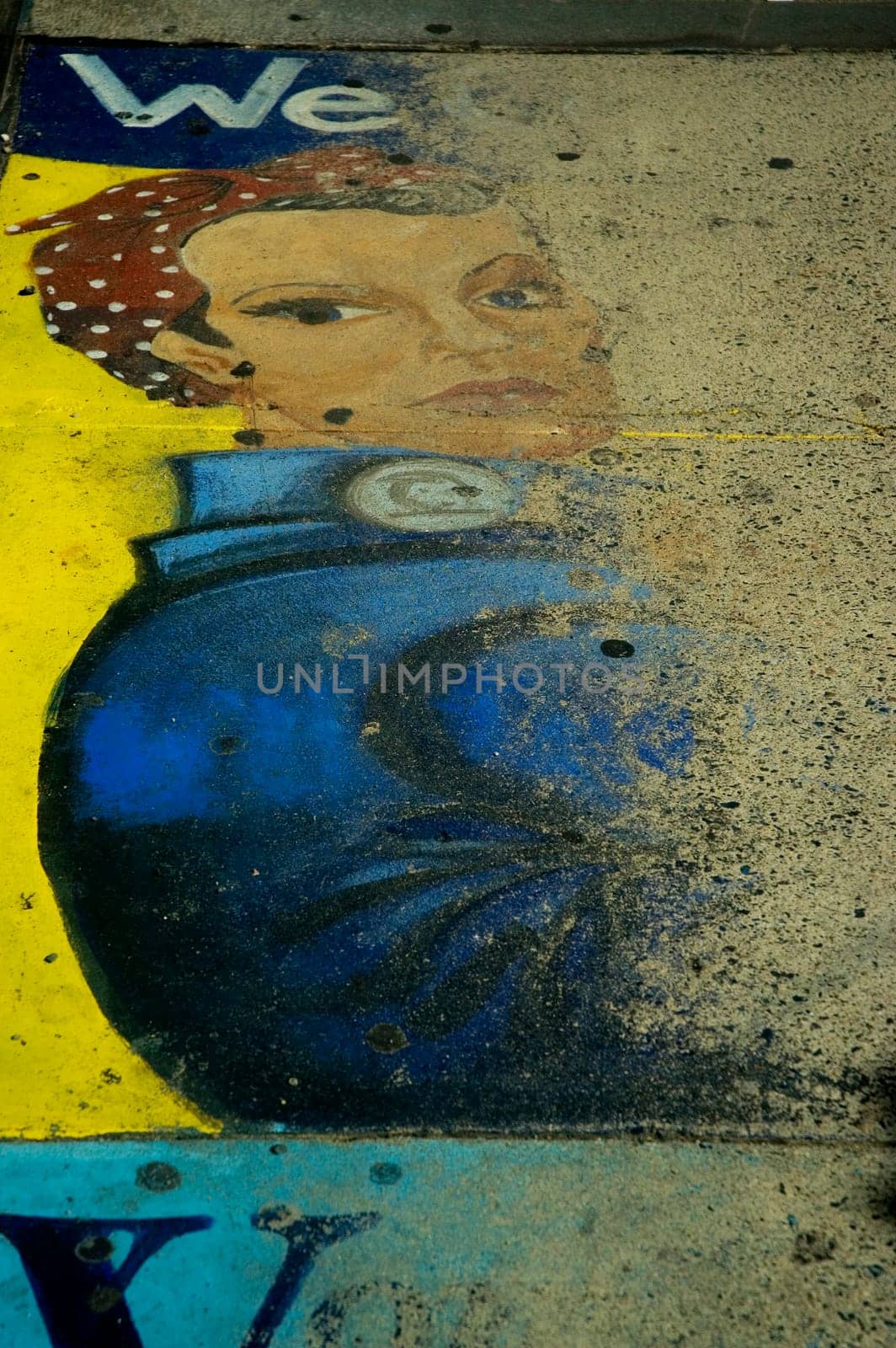 Painting on a sidewalk