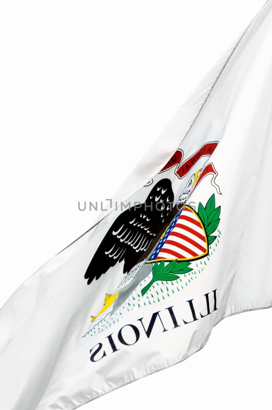 Close-up of the flag of Illinois