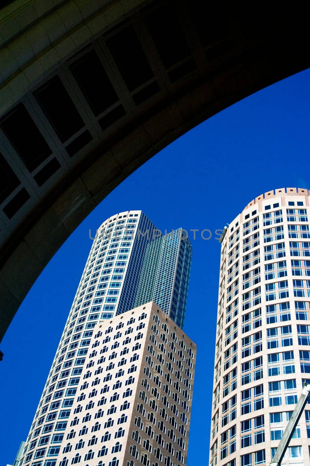 Low angle view of buildings, International Towers, Boston Harbor, Boston, Massachusetts, USA