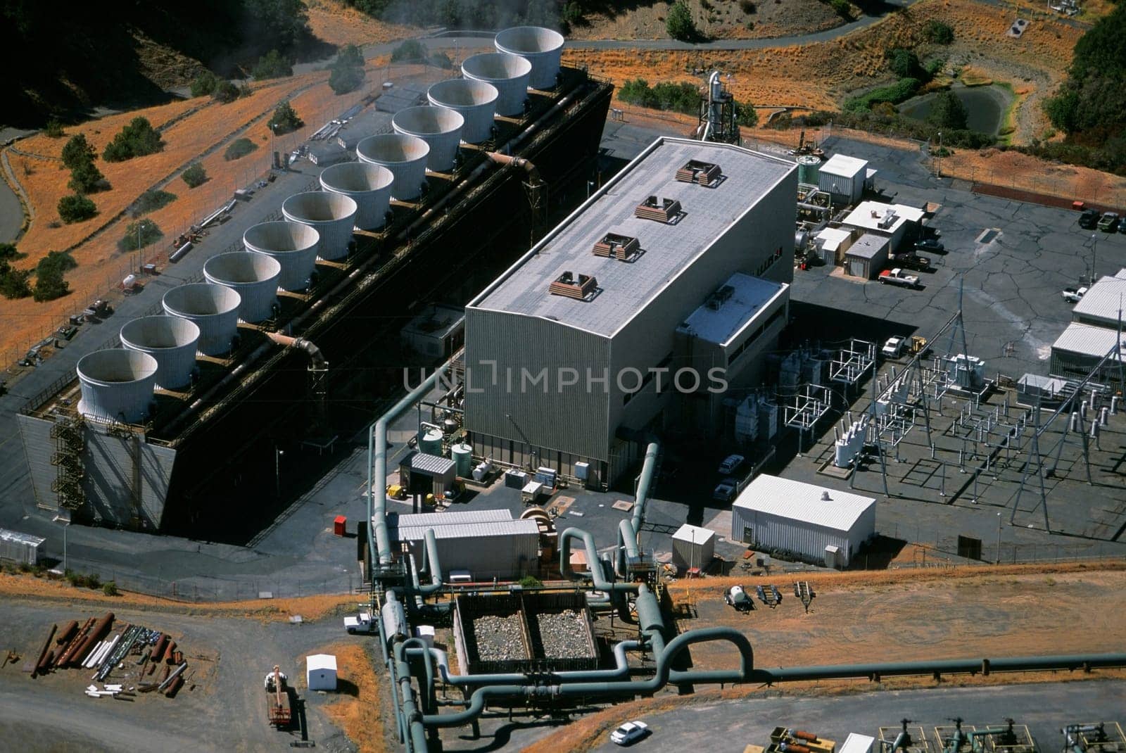 Geothermal power plant, The Geysers, California