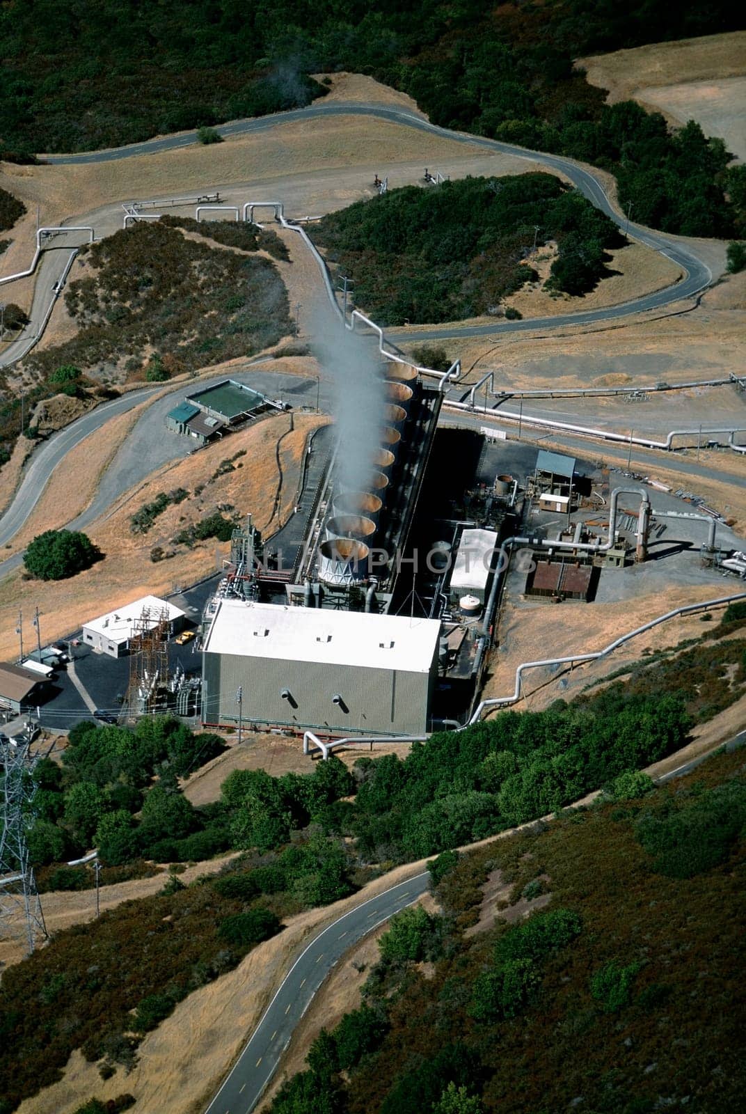 Geothermal power plant, The Geysers, California