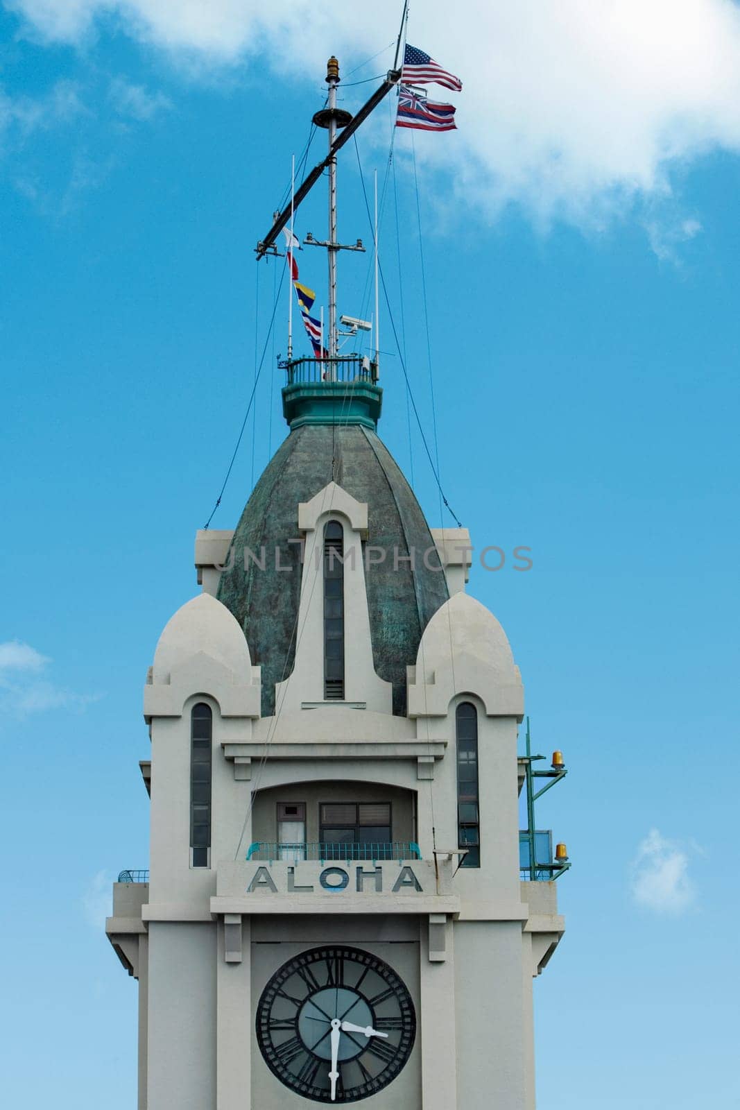 Low angle view of a building, Aloha Tower, Honolulu, Oahu, Hawaii Islands, USA