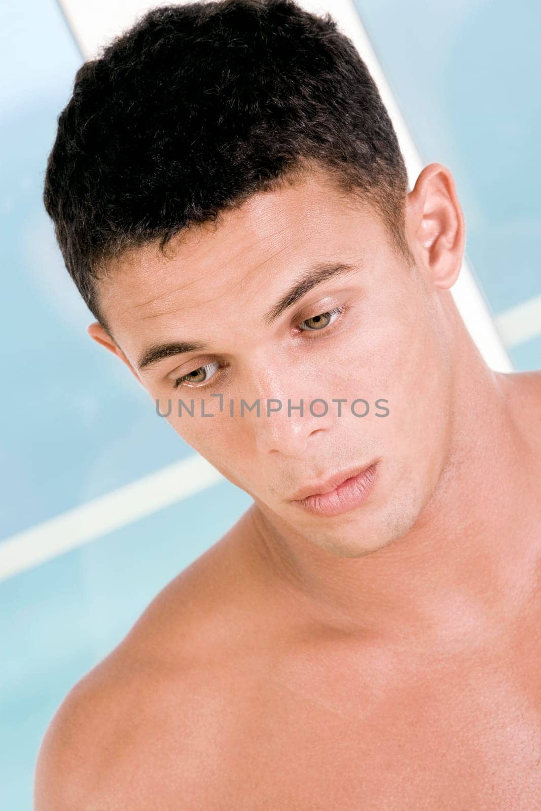 Close-up of a young man thinking