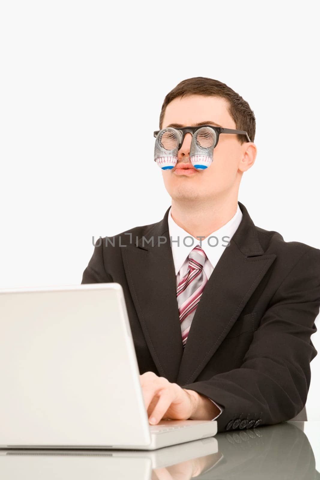 Businessman working on a laptop