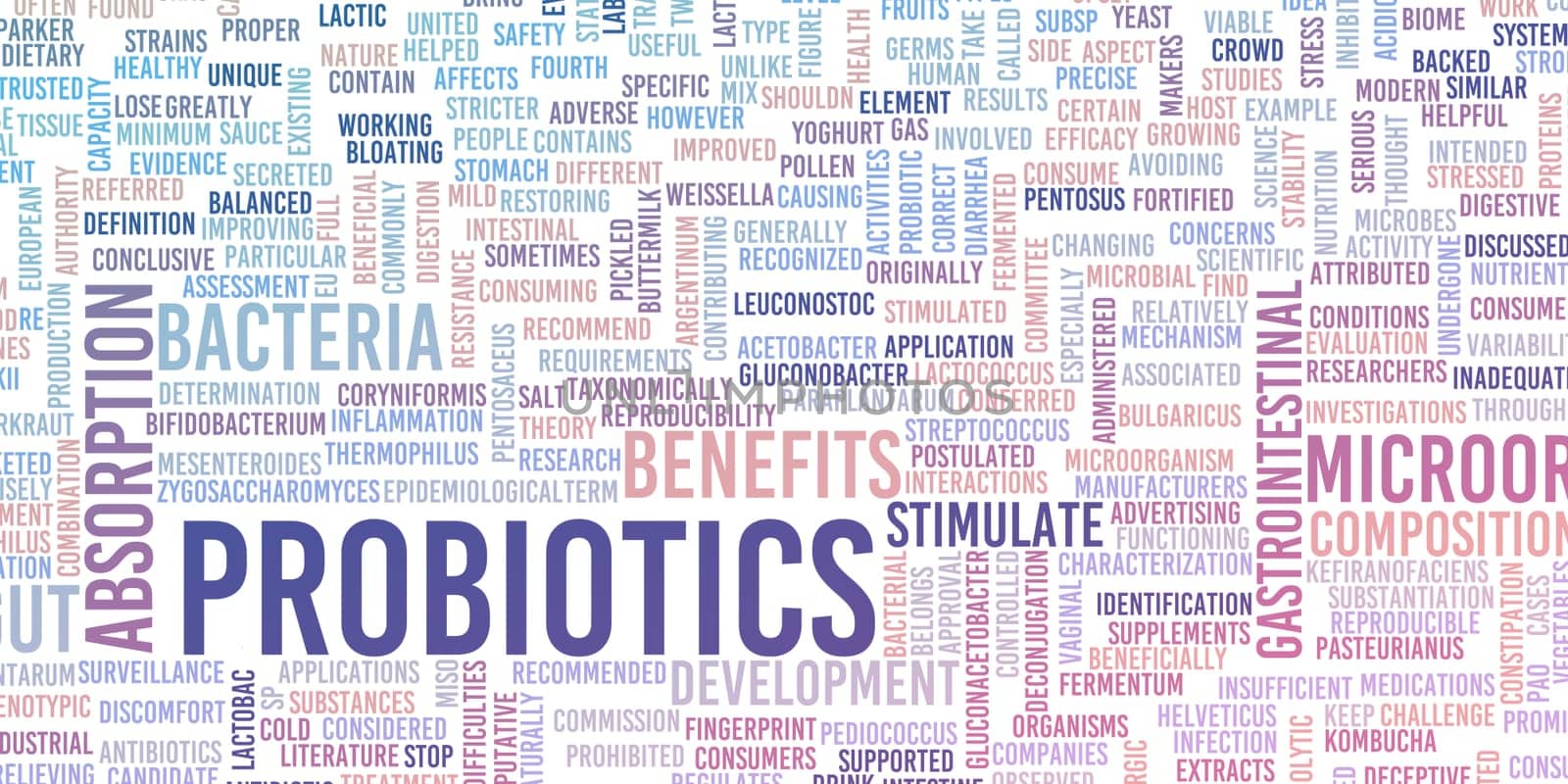 Probiotics Information Concept with Healthy Gut Bacteria