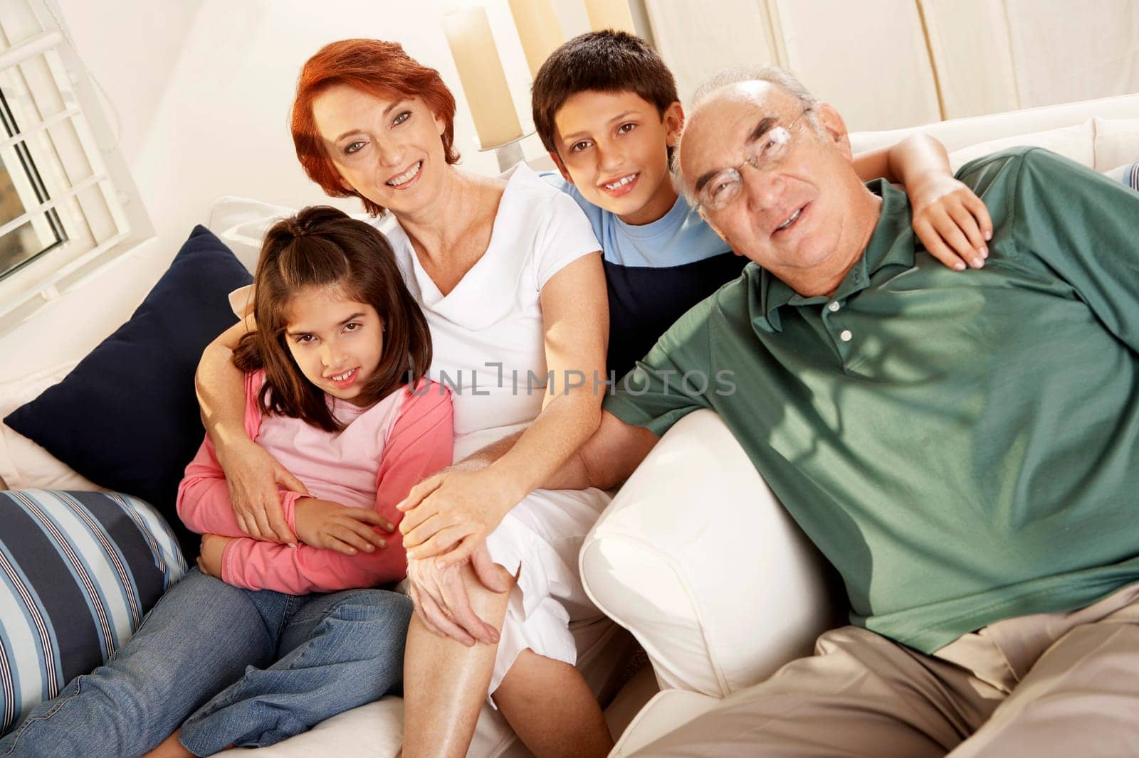 Portrait of grandparents and their grandchildren