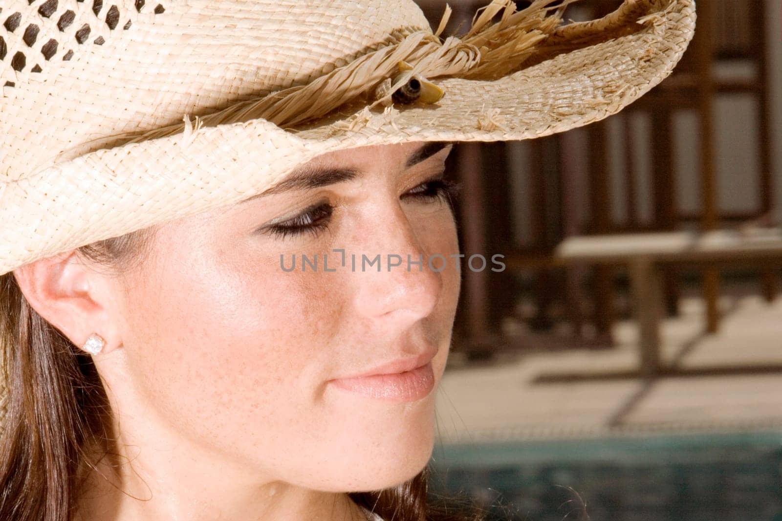 Close-up of a young woman looking sideways