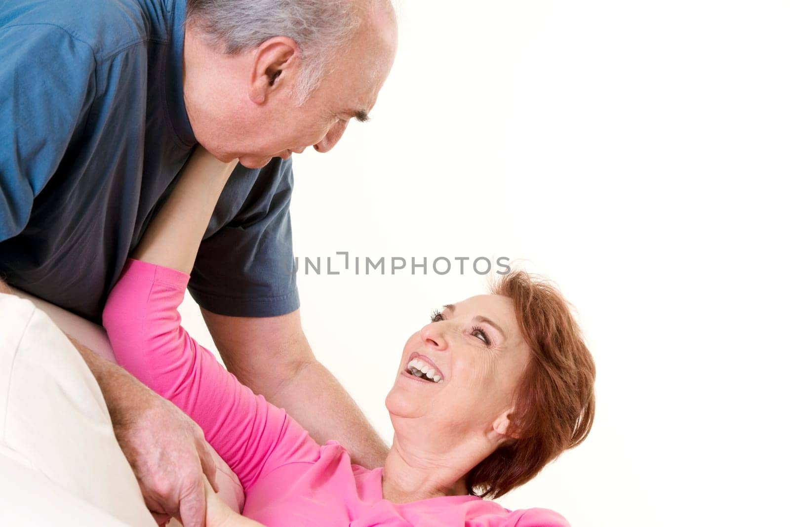 Close-up of a senior couple smiling
