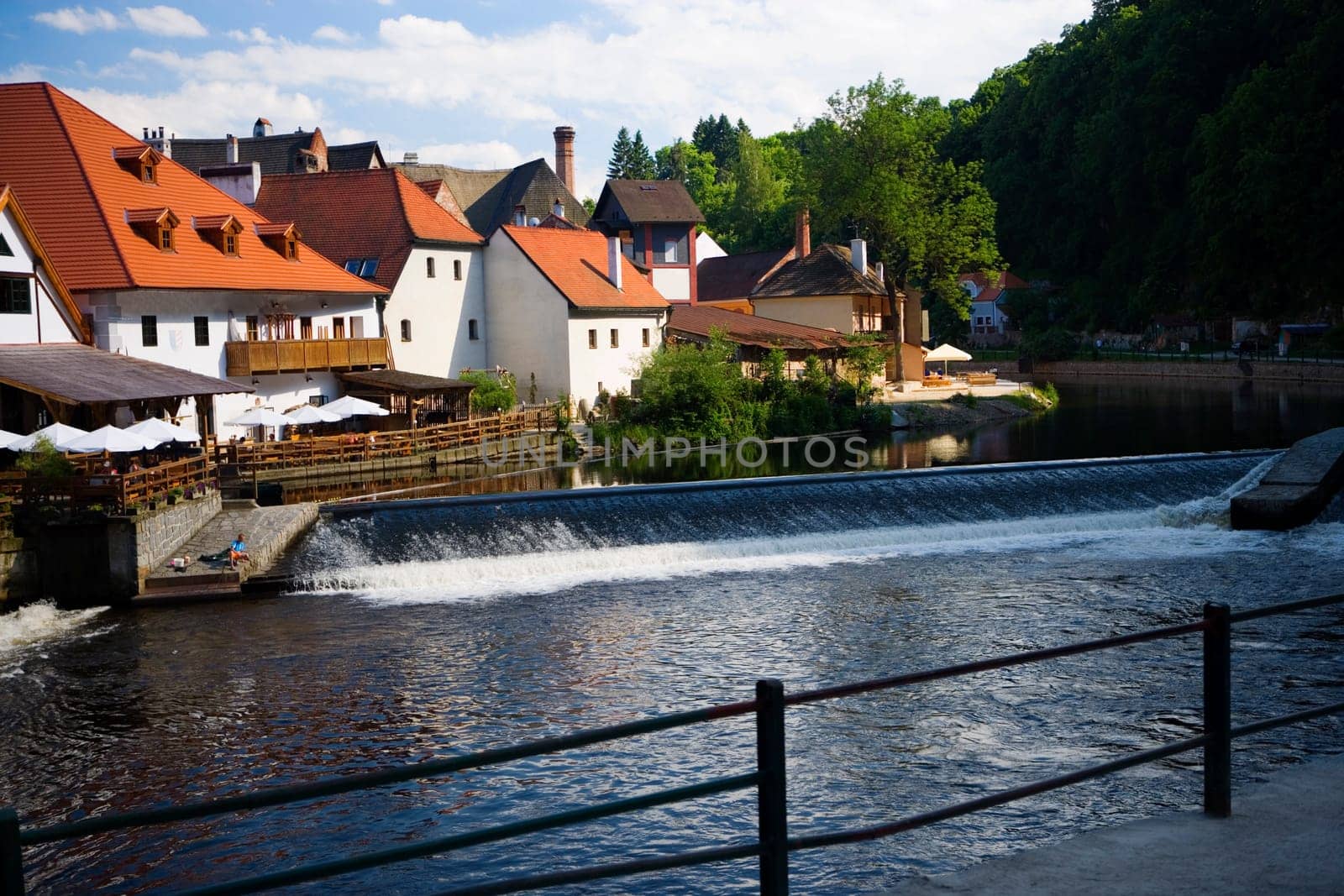 Buildings near a dam, Czech Republic