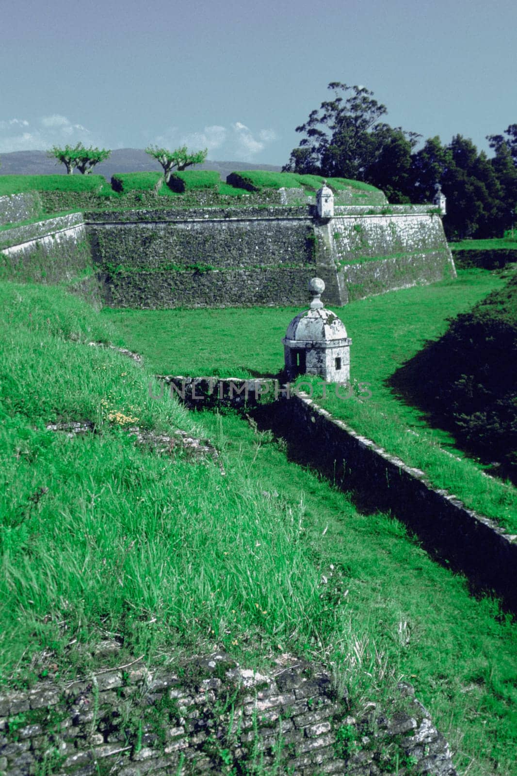 Wall of a fort, Fortress of Valenca Do Minho, Valenca, Portugal