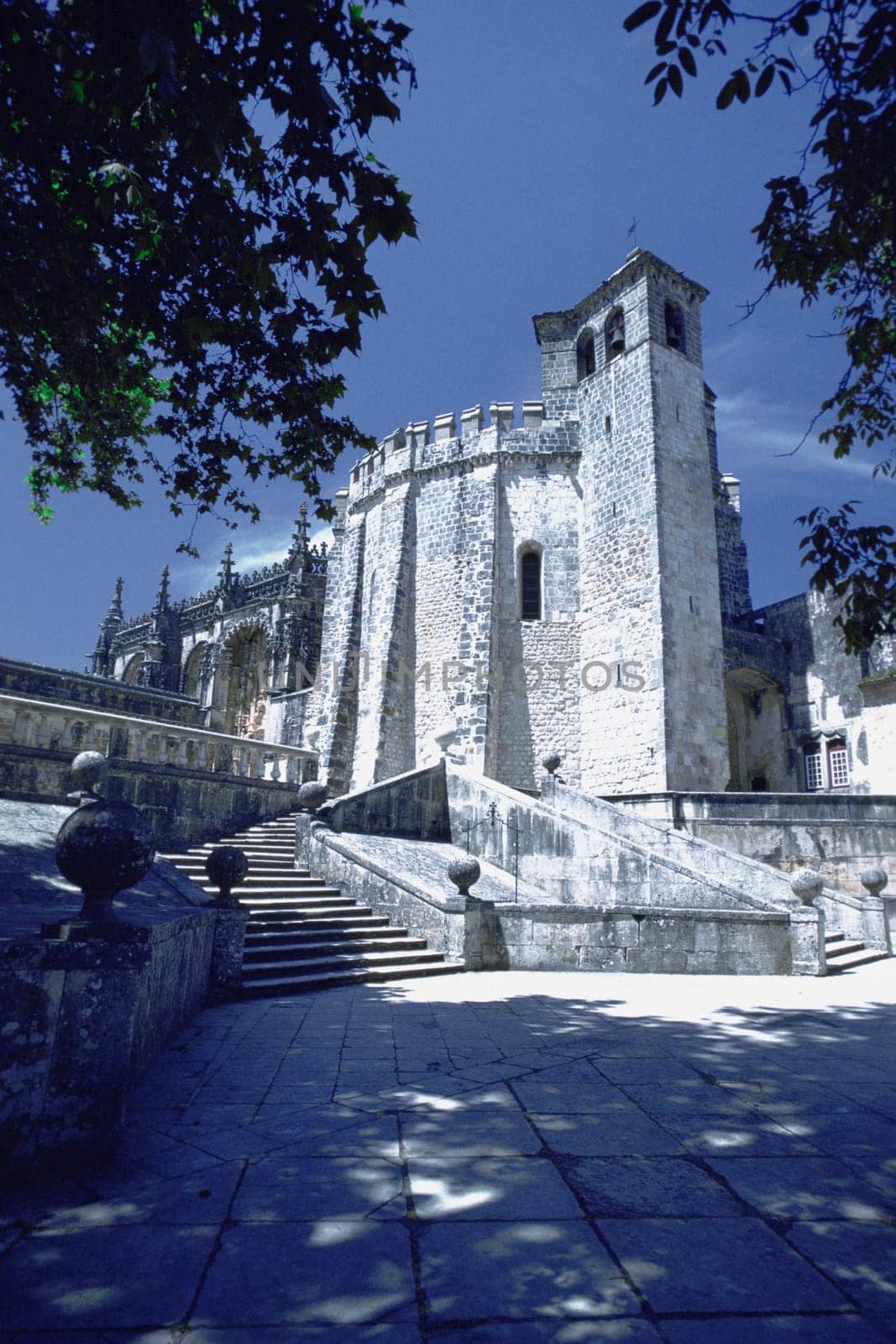Low angle view of a church, Holy Sepulchre Church, Tomar, Portugal