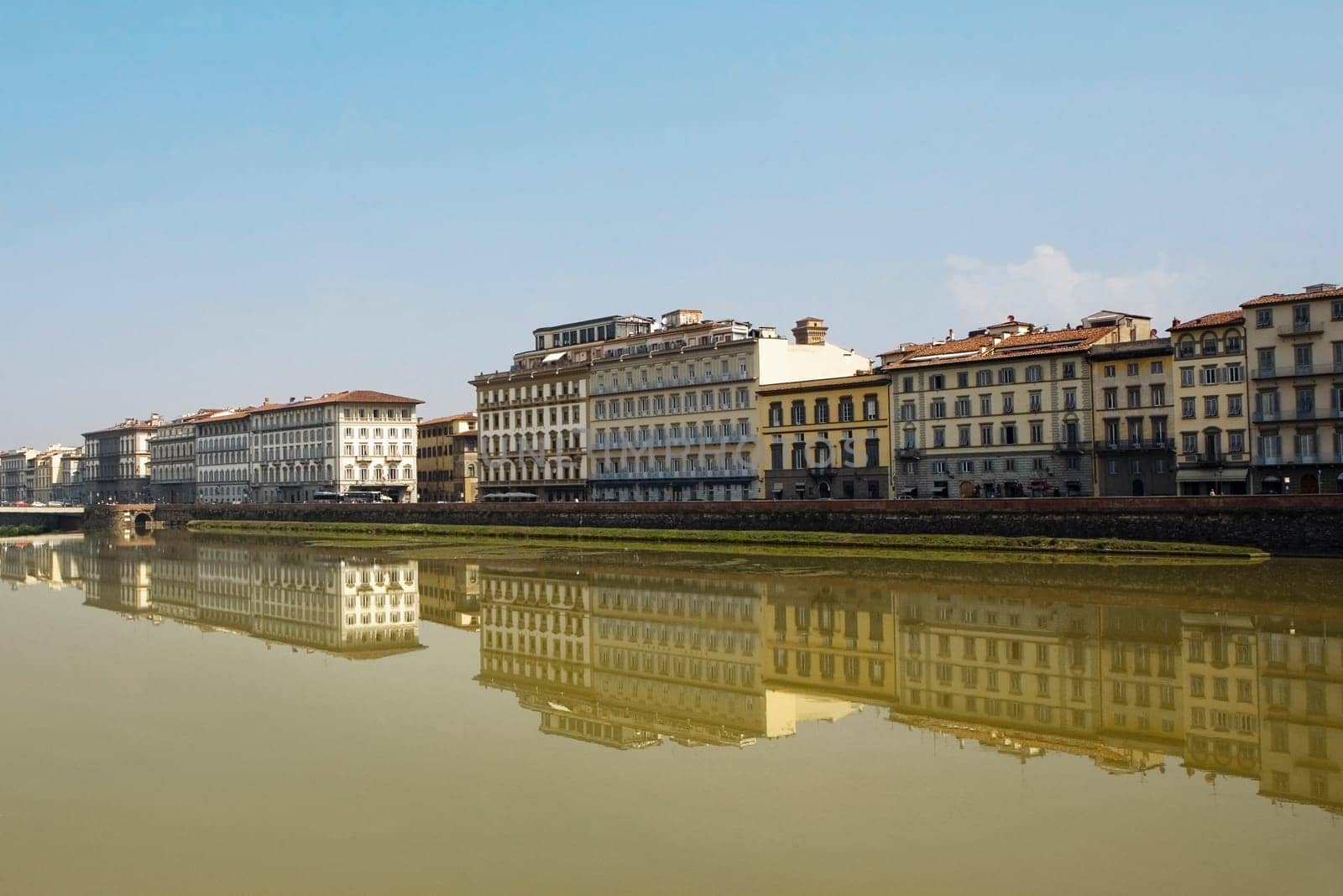 River in front of buildings, Arno River, Florence, Tuscany, Italy