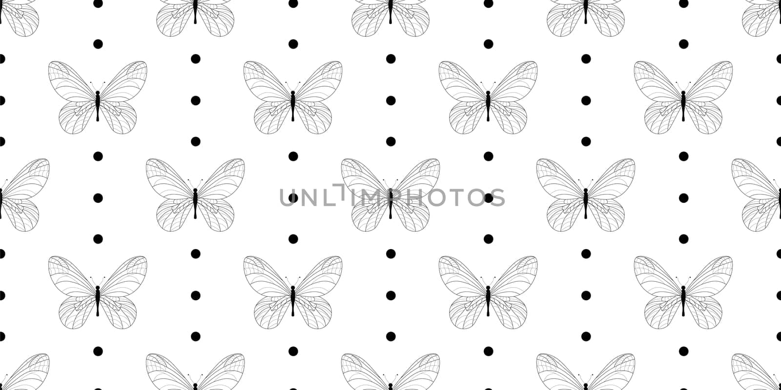 Retro abstract card with black modern butterfly style for banner design.