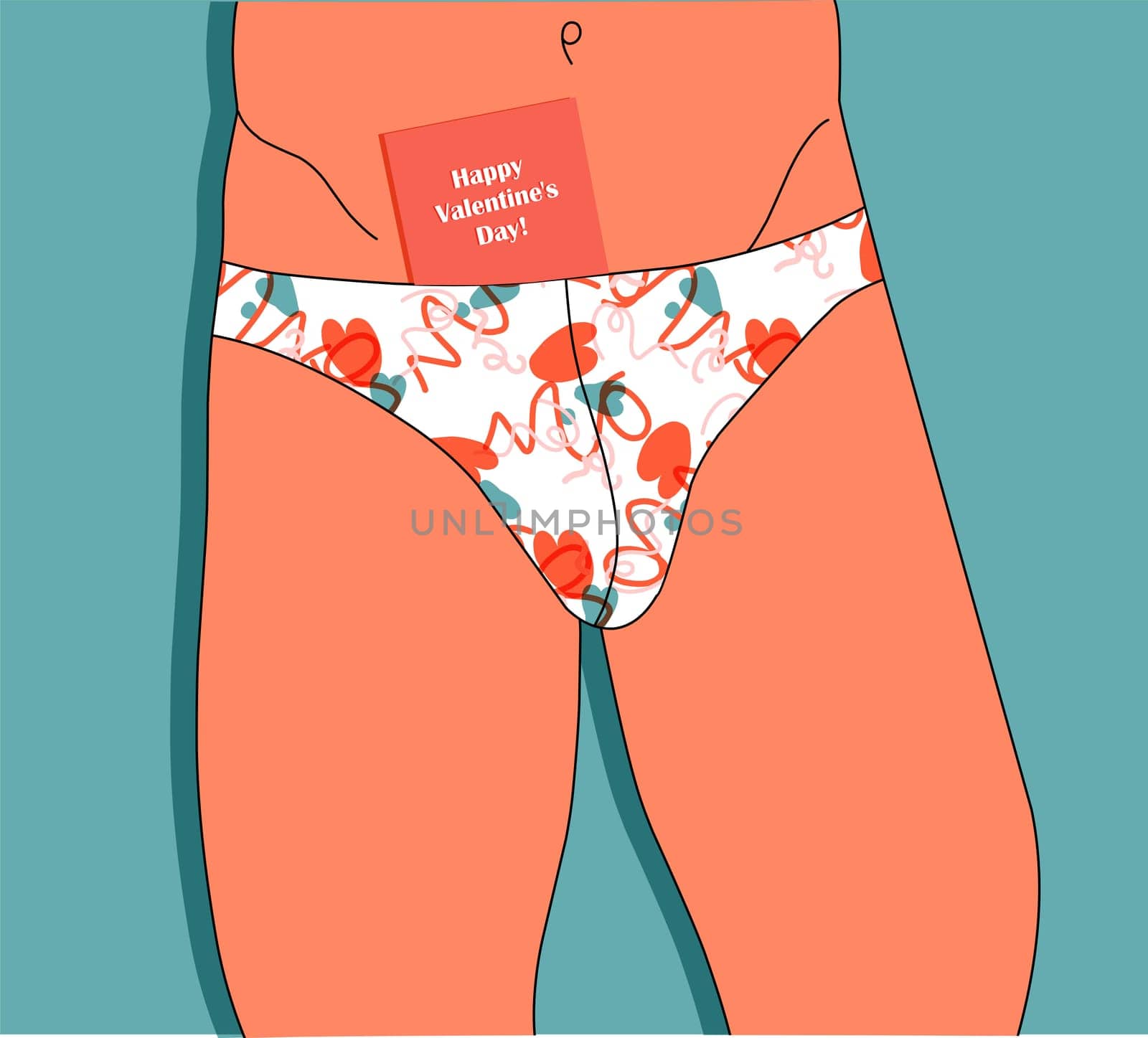 Valentine s day. Sexy man. Men s underwear. Torso.