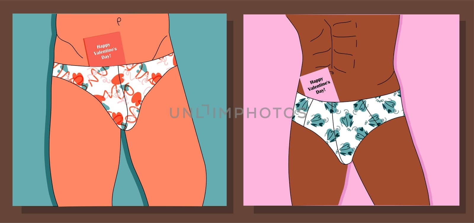 Valentine s day. Sexy man. Men s underwear. Torso.