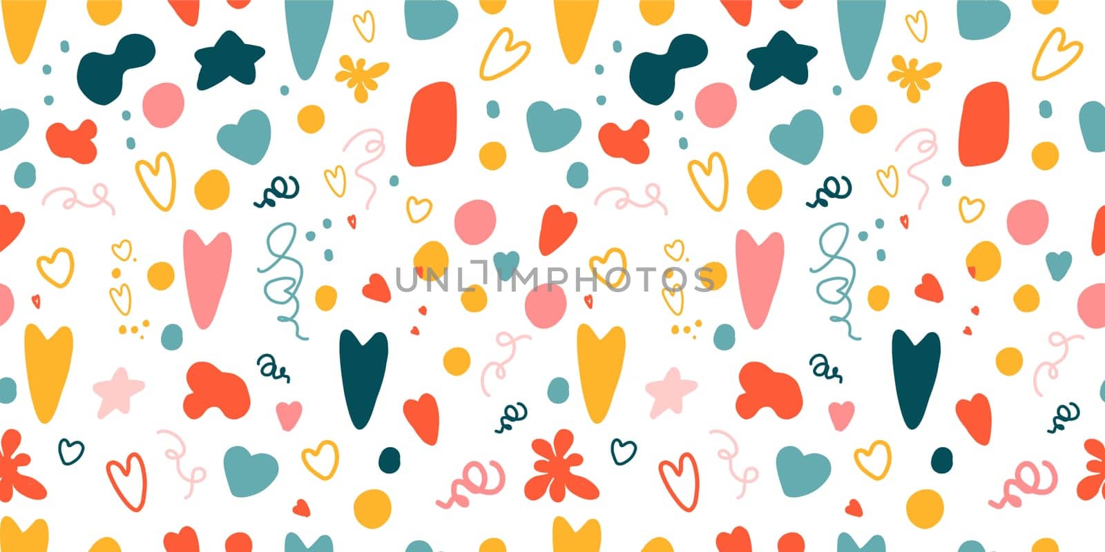 Seamless pattern with hearts. Background for Valentine's Day. Romantic seamless pattern. Falling in love and romance. Bright colors. Positive mood.
