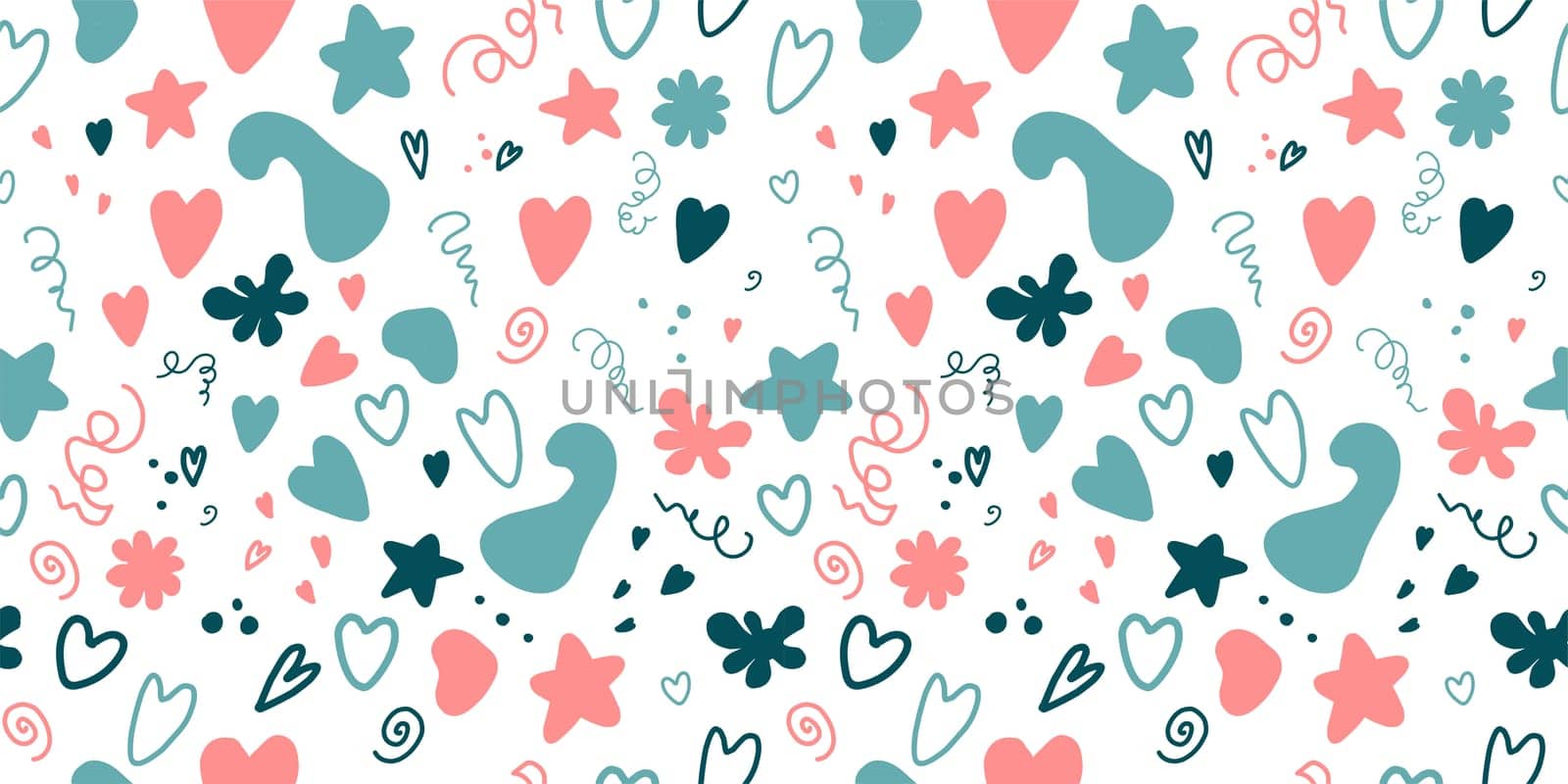 Seamless pattern with hearts. Background for Valentine's Day. Romantic seamless pattern. Falling in love and romance. Bright colors. Positive mood.