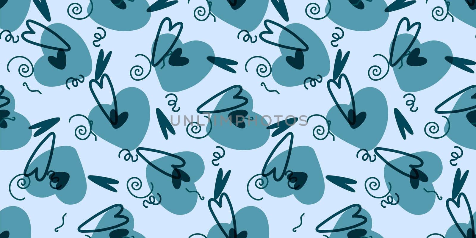 Seamless pattern with hearts. Background for Valentine's Day. Romantic seamless pattern. Falling in love and romance. Bright colors. Positive mood.