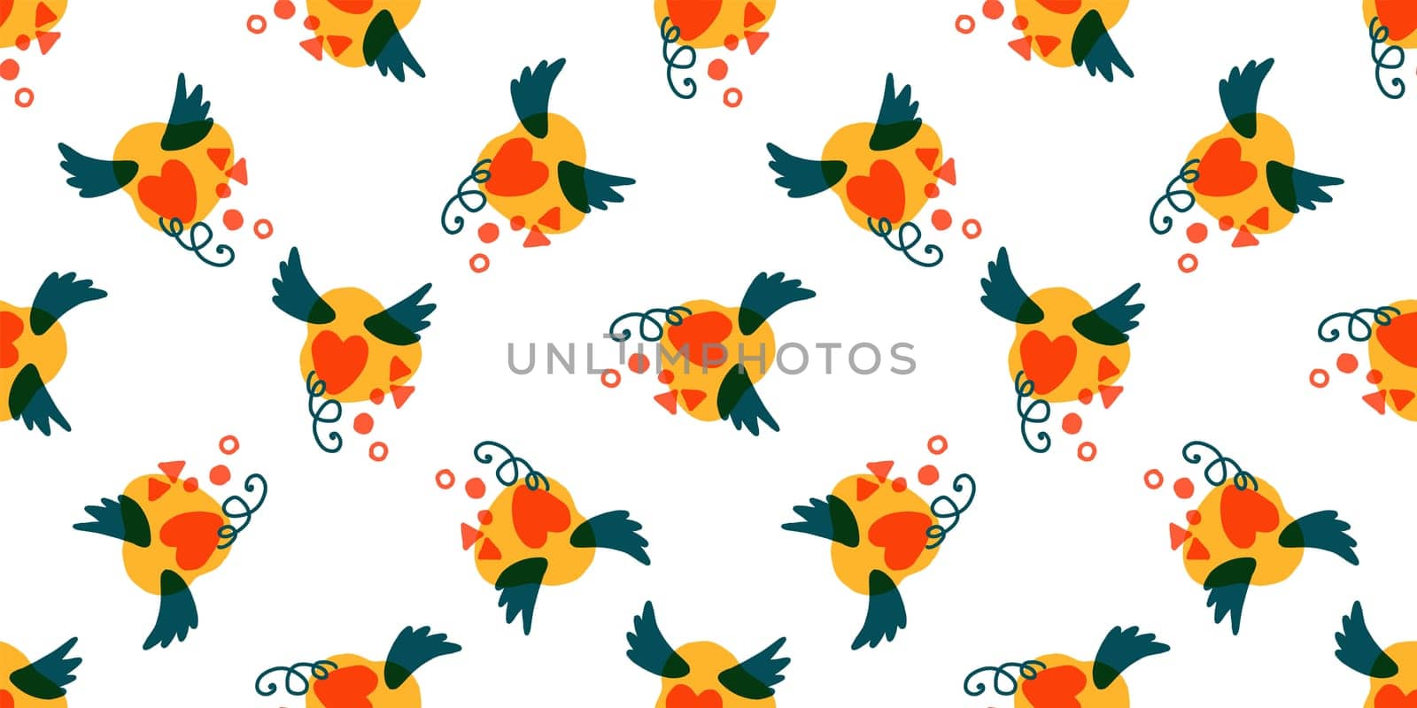 Seamless pattern with hearts. Background for Valentine's Day. Romantic seamless pattern. Falling in love and romance. Bright colors. Positive mood.