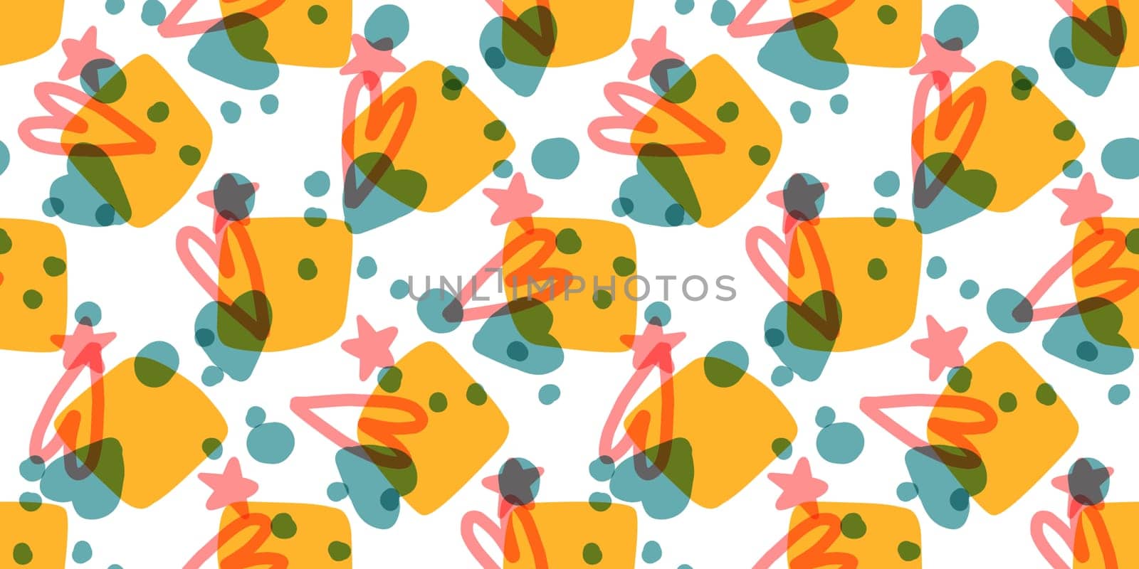 Seamless pattern with hearts. Background for Valentine's Day. Romantic seamless pattern. Falling in love and romance. Bright colors. Positive mood.