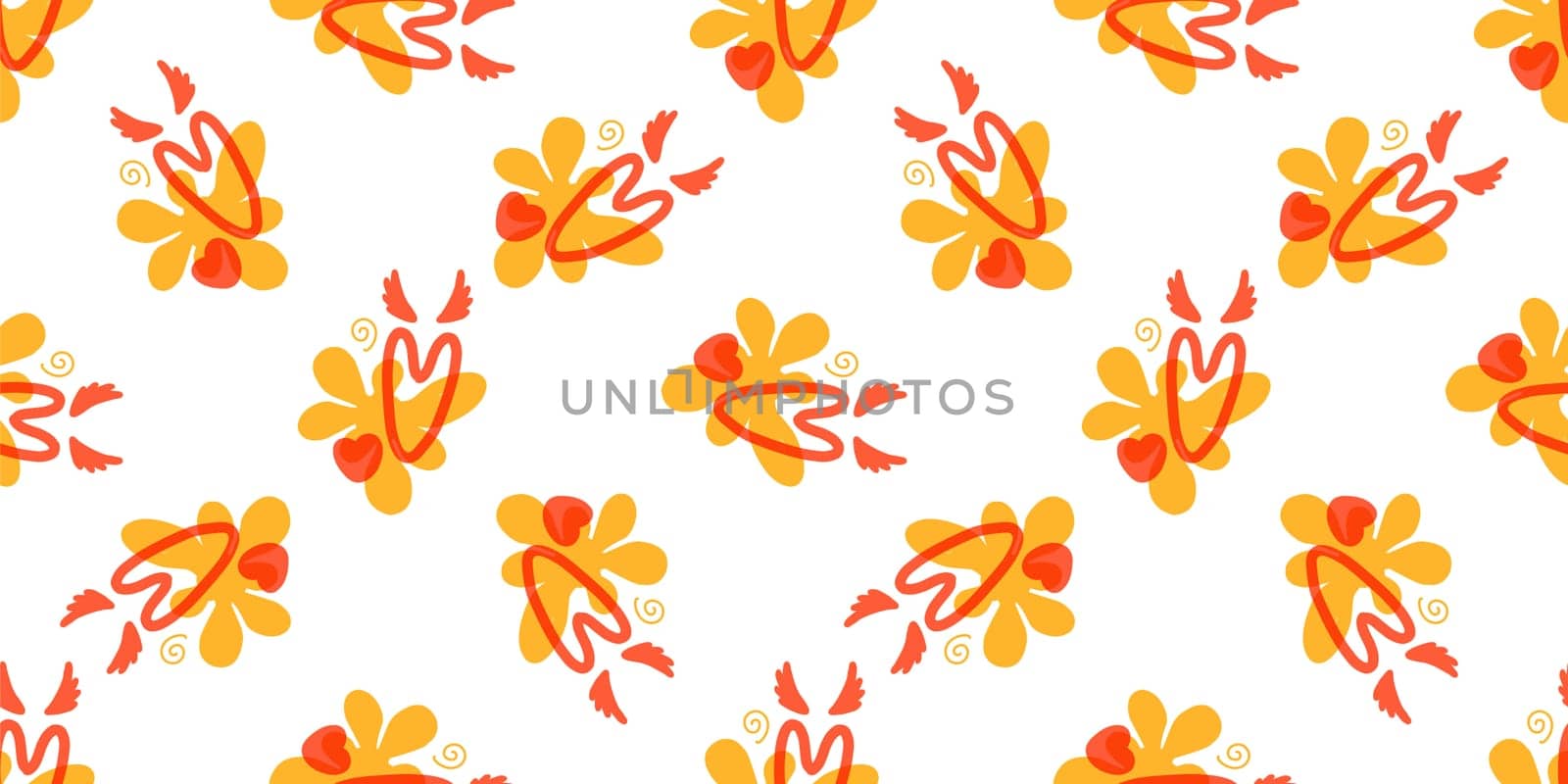 Seamless pattern with hearts. Background for Valentine's Day. Romantic seamless pattern. Falling in love and romance. Bright colors. Positive mood.