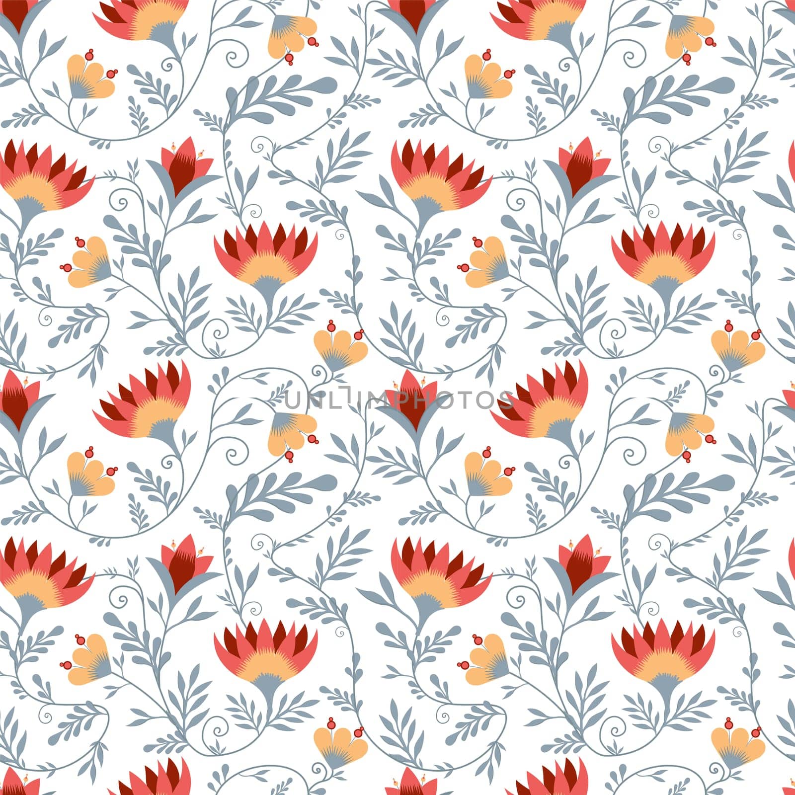 Spring trend pattern. Seamless border for printing on fabric and textile design. Fashionable print for paper in ethnic style. Vector illustration. Pink color.
