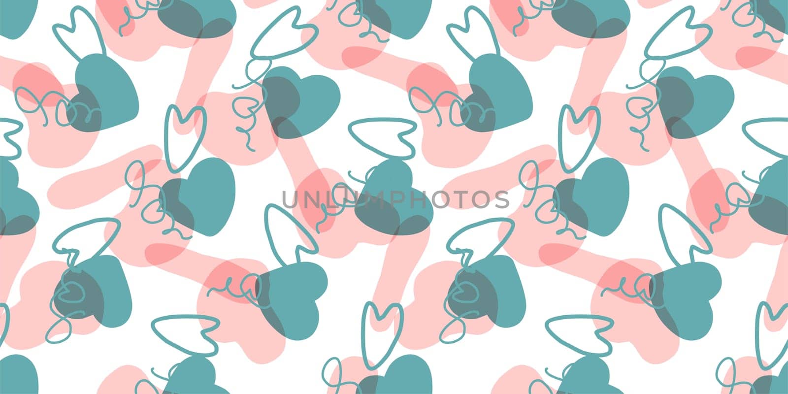 Seamless pattern with hearts. Background for Valentine's Day. Romantic seamless pattern. Falling in love and romance. Bright colors. Positive mood.
