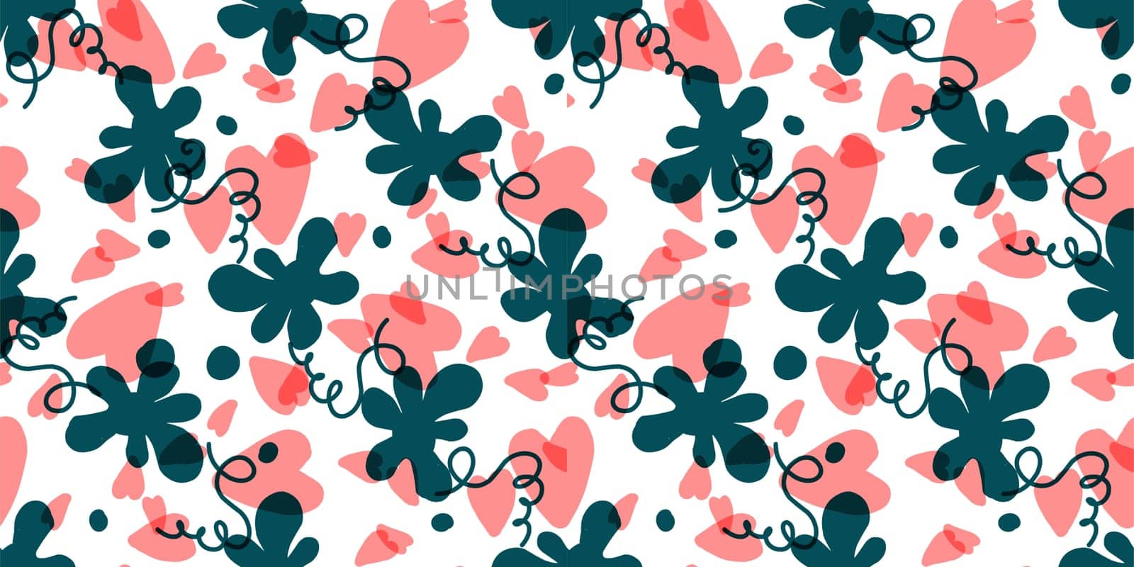 Seamless pattern with hearts. Background for Valentine's Day. Romantic seamless pattern. Falling in love and romance. Bright colors. Positive mood.