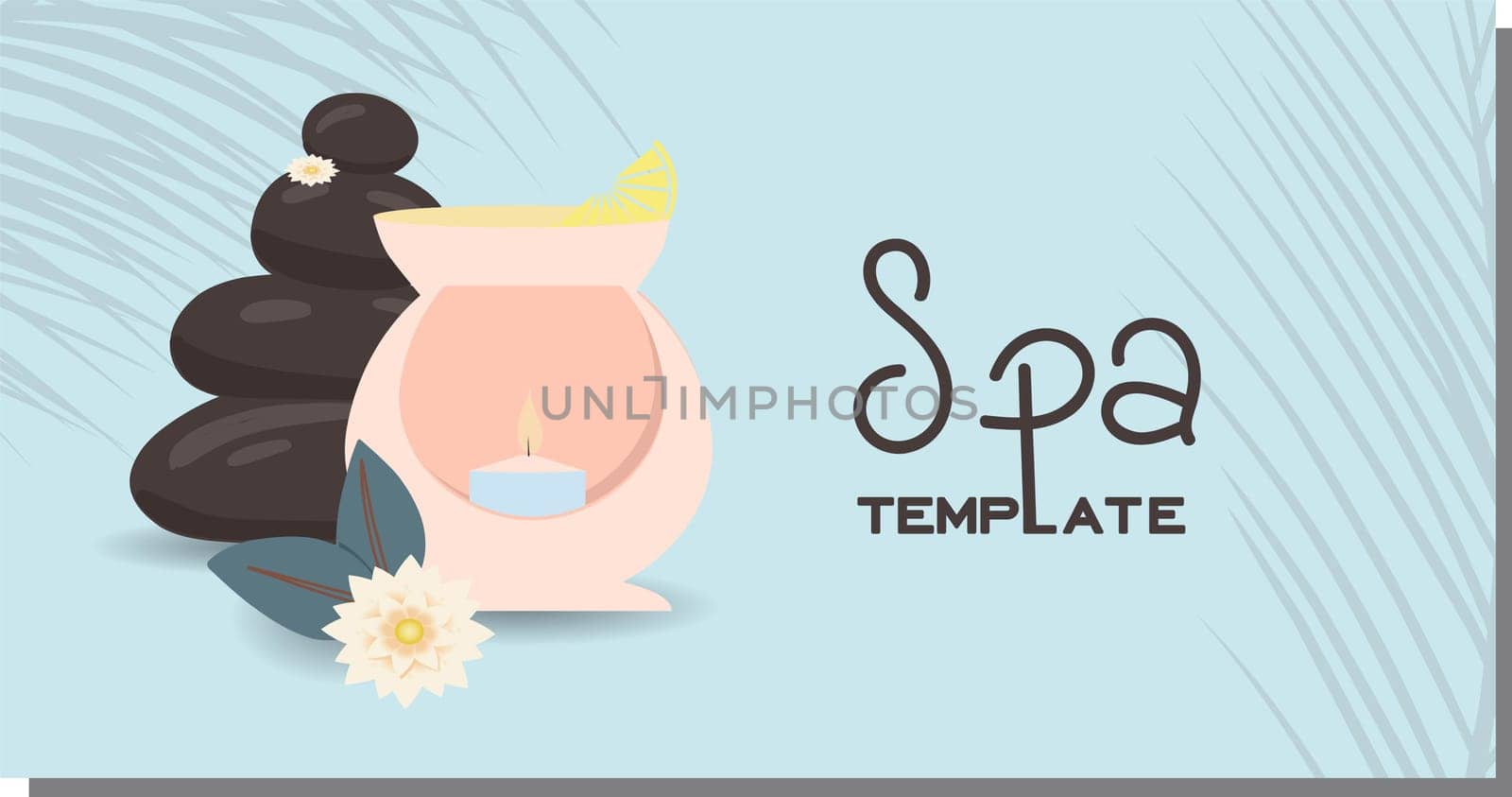 Cosmetics advertising illustration, simple and healthy skin care concept, product layout. Advertising poster for a spa salon.