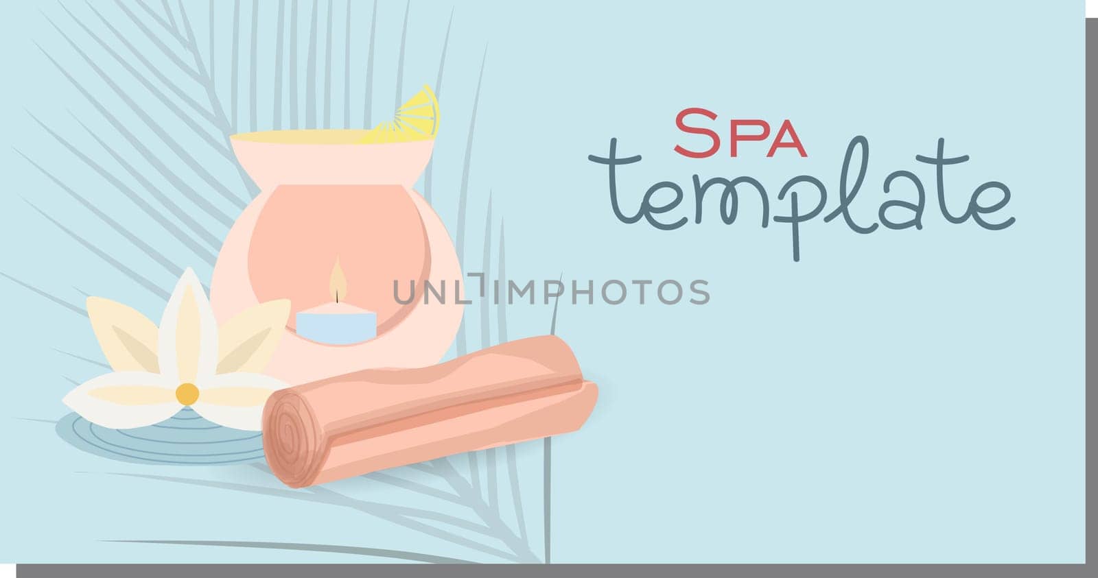 Cosmetics advertising illustration, simple and healthy skin care concept, product layout. Advertising poster for a spa salon.