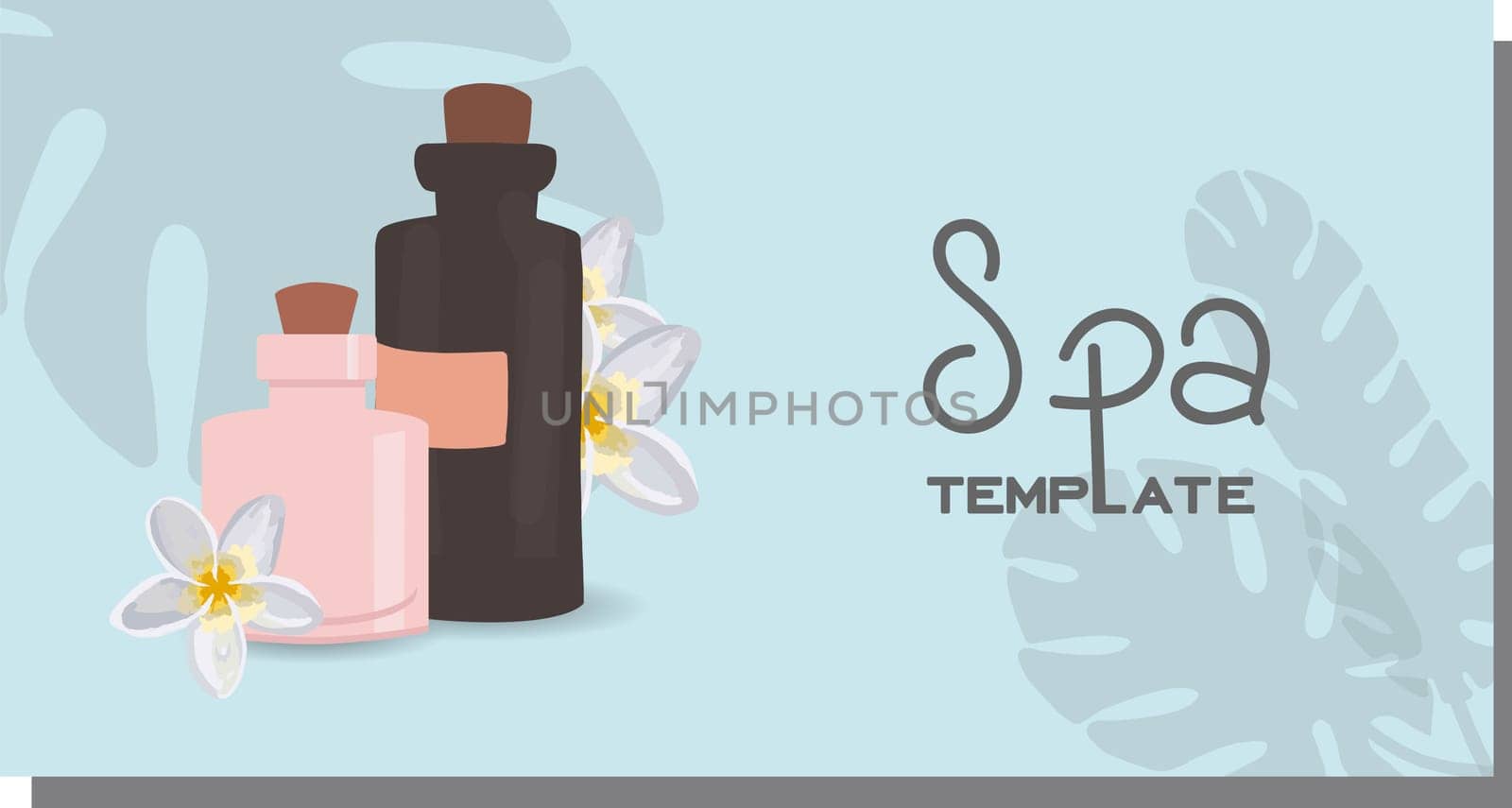 A set of cards with abstract leaves. Design template for the hotel, beauty salon, spa, restaurant, club. Vector illustration.