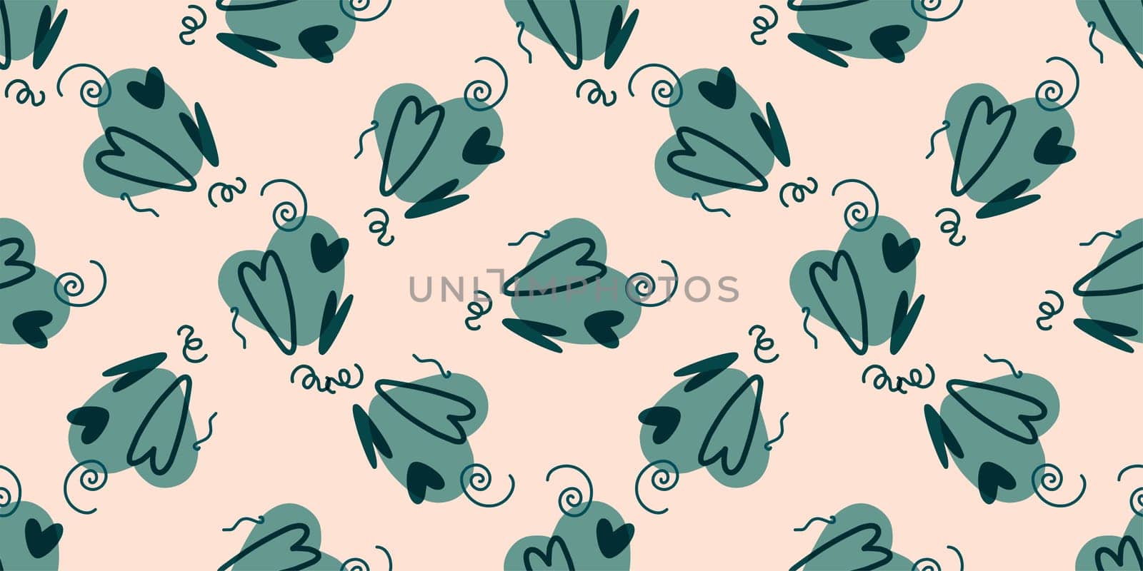 Seamless pattern with hearts. Background for Valentine's Day. Romantic seamless pattern. Falling in love and romance. Bright colors. Positive mood.
