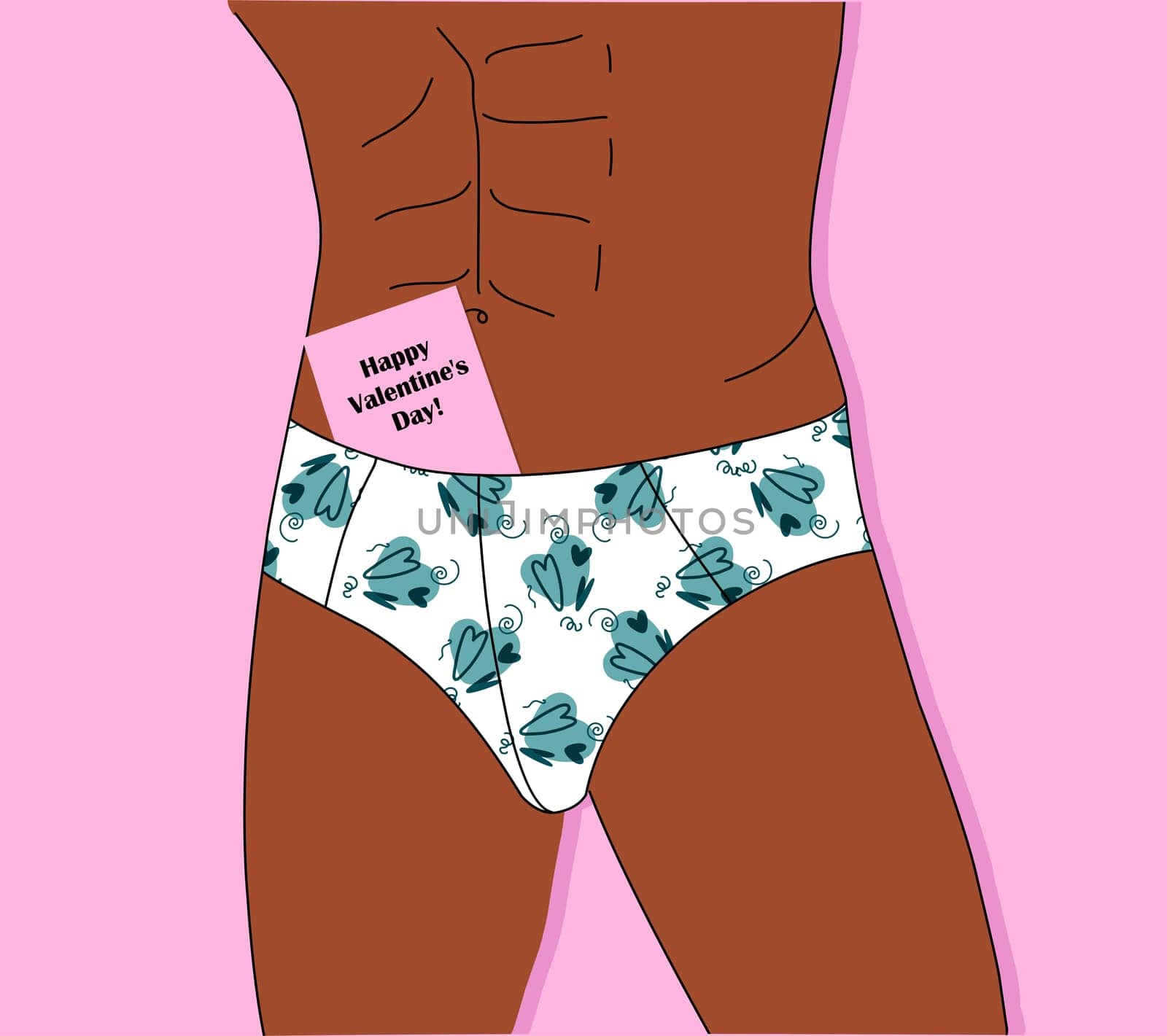 Valentine s day. Sexy man. Men s underwear. Torso.