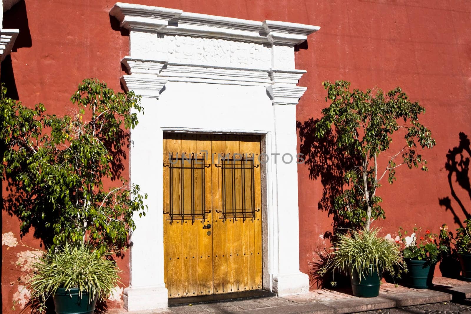 Closed gate of a building, Santa Catalina Convent, Arequipa, Peru