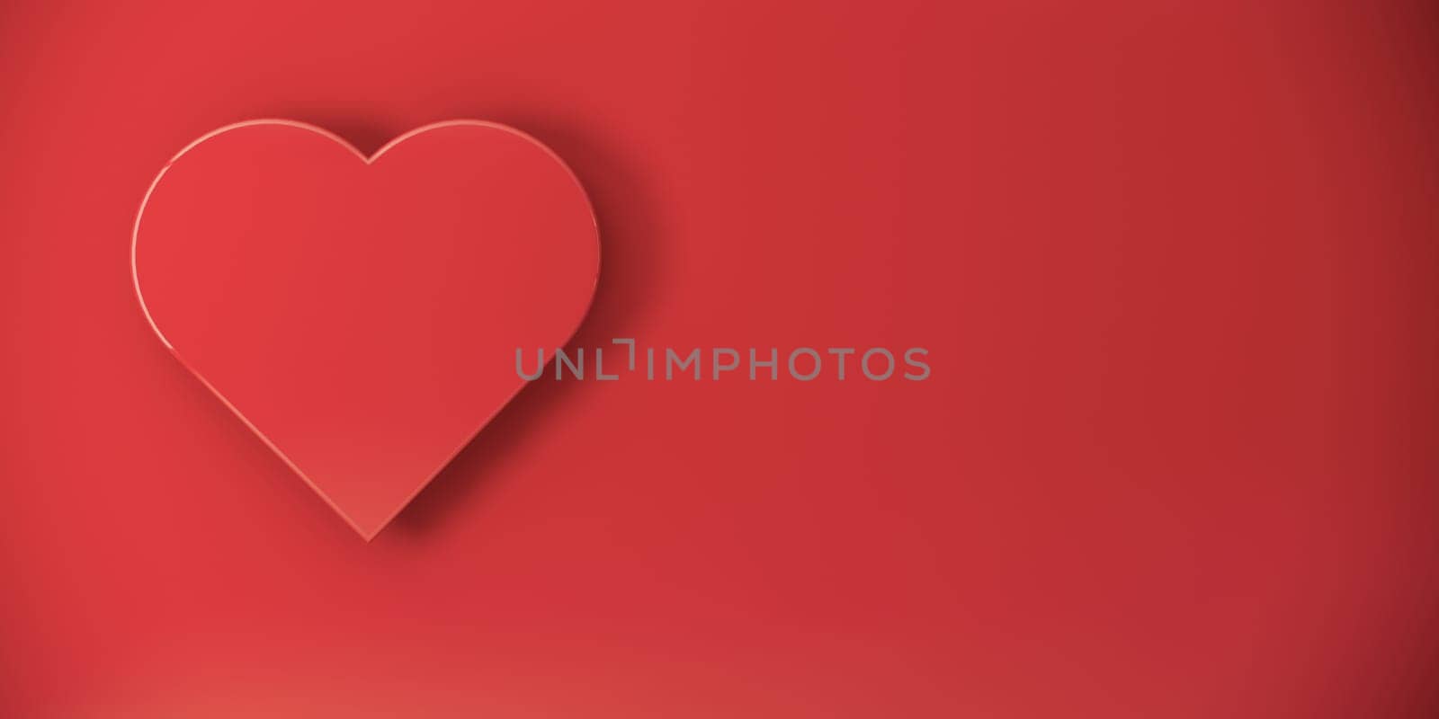 Red heart on red background. Valentine's day concept