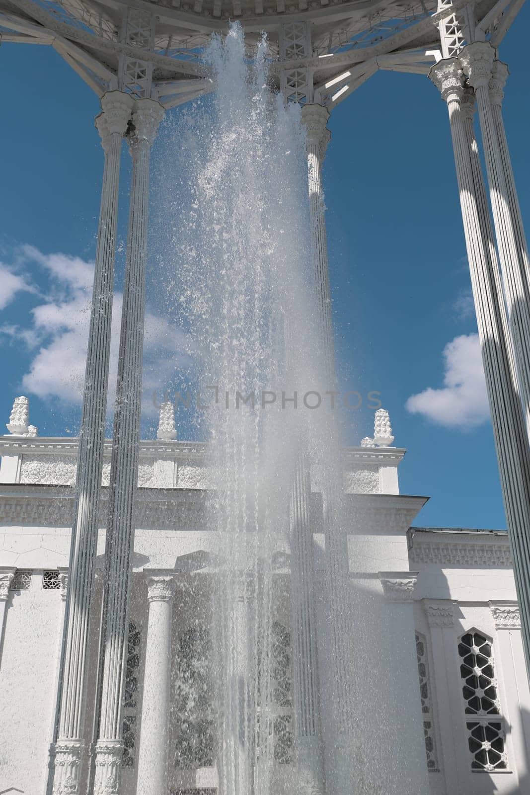 Beautiful fountain at the pavilion Culture in Moscow at the exhibition of folk achievements
